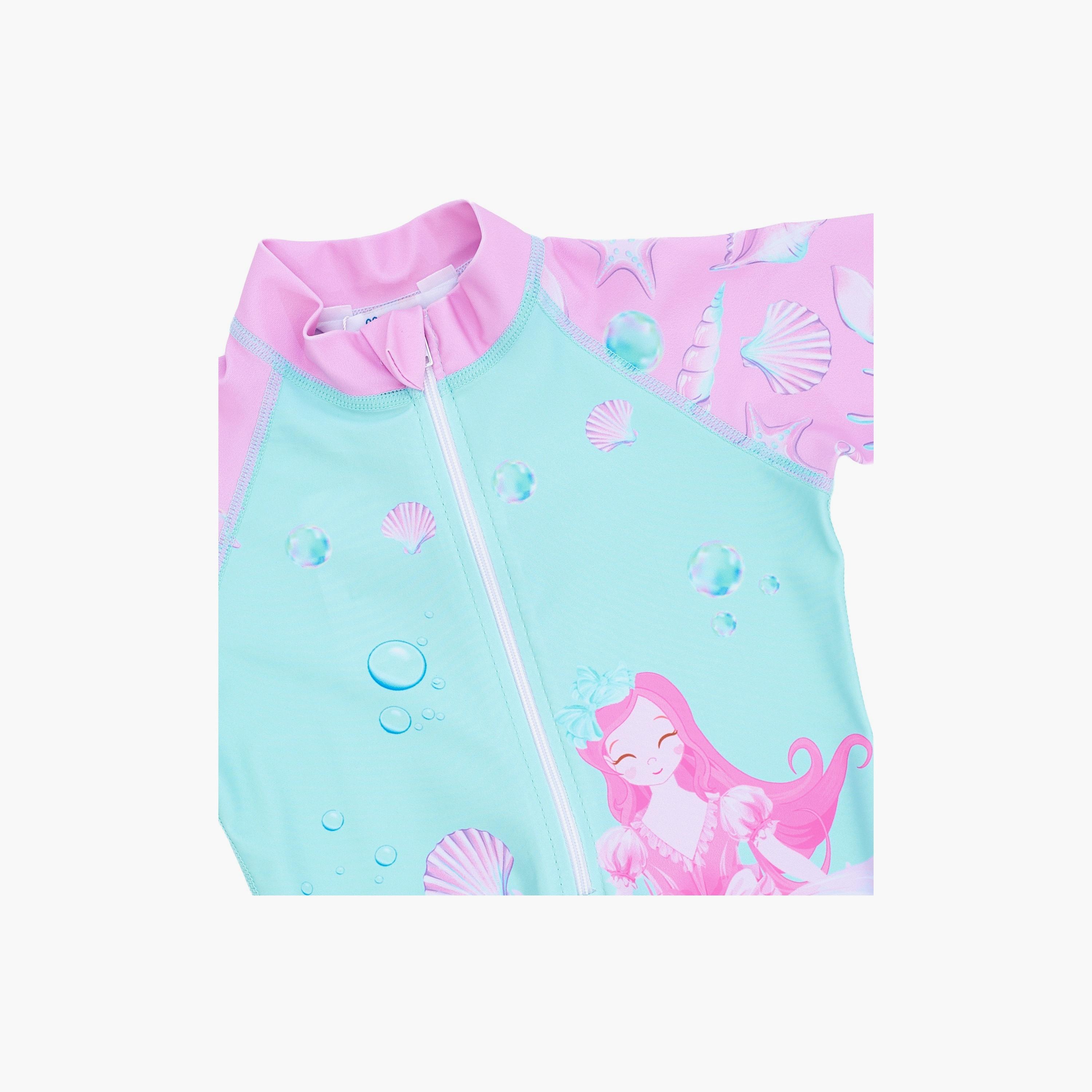 Babyqlo Mermaid Printed Short Sleeves Swimsuit-girls-clothing-swimwear-image-5