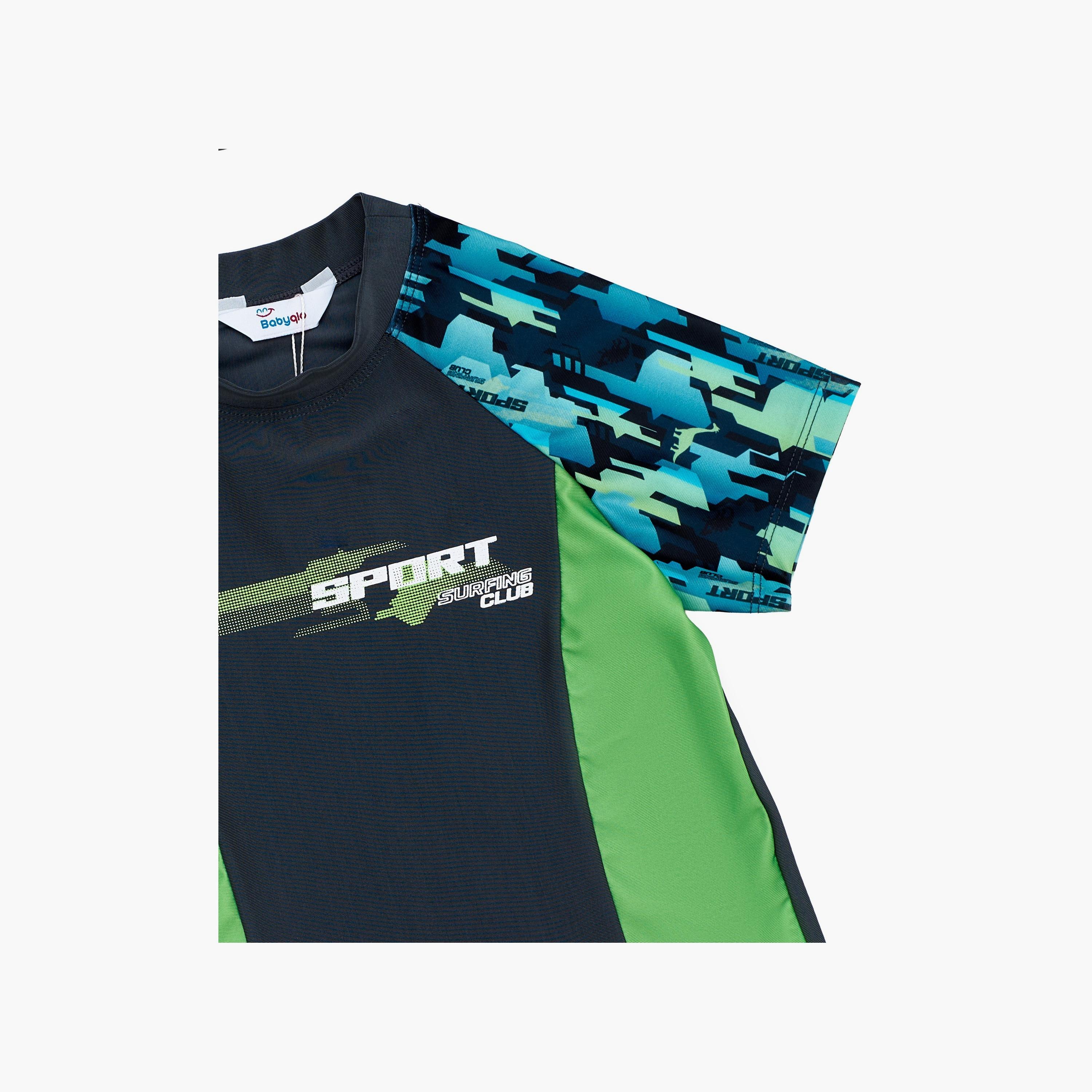 Babyqlo Sport Camo Printed Short Sleeves T-Shirt, Short with Cap-boys-clothing-swimwear-image-6