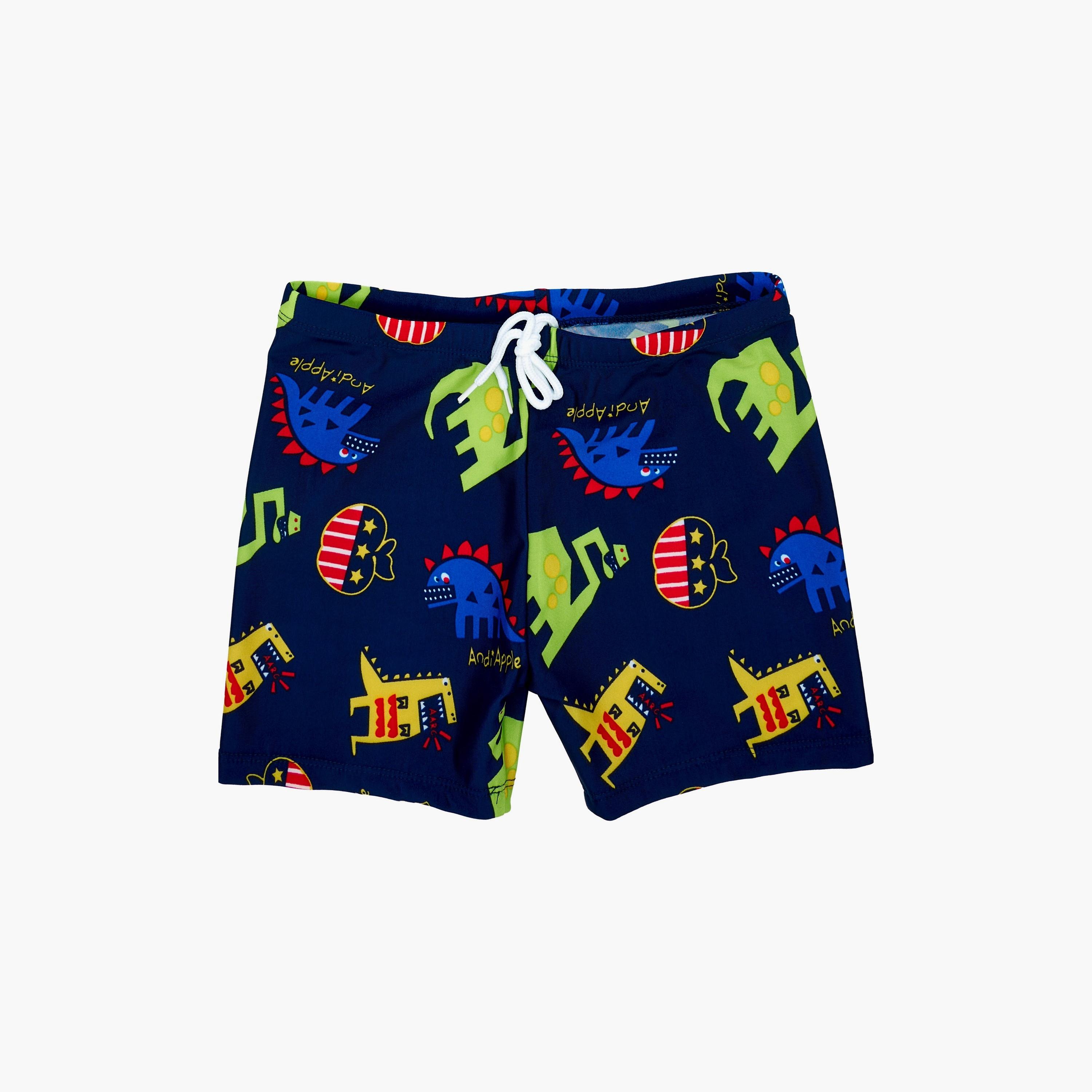 تي شيرت بأكمام قصيرة مطبوع عليه صورة ديناصور الوحش وشورت مع قبعة من بيبيكلو-boys-clothing-swimwear-image-1