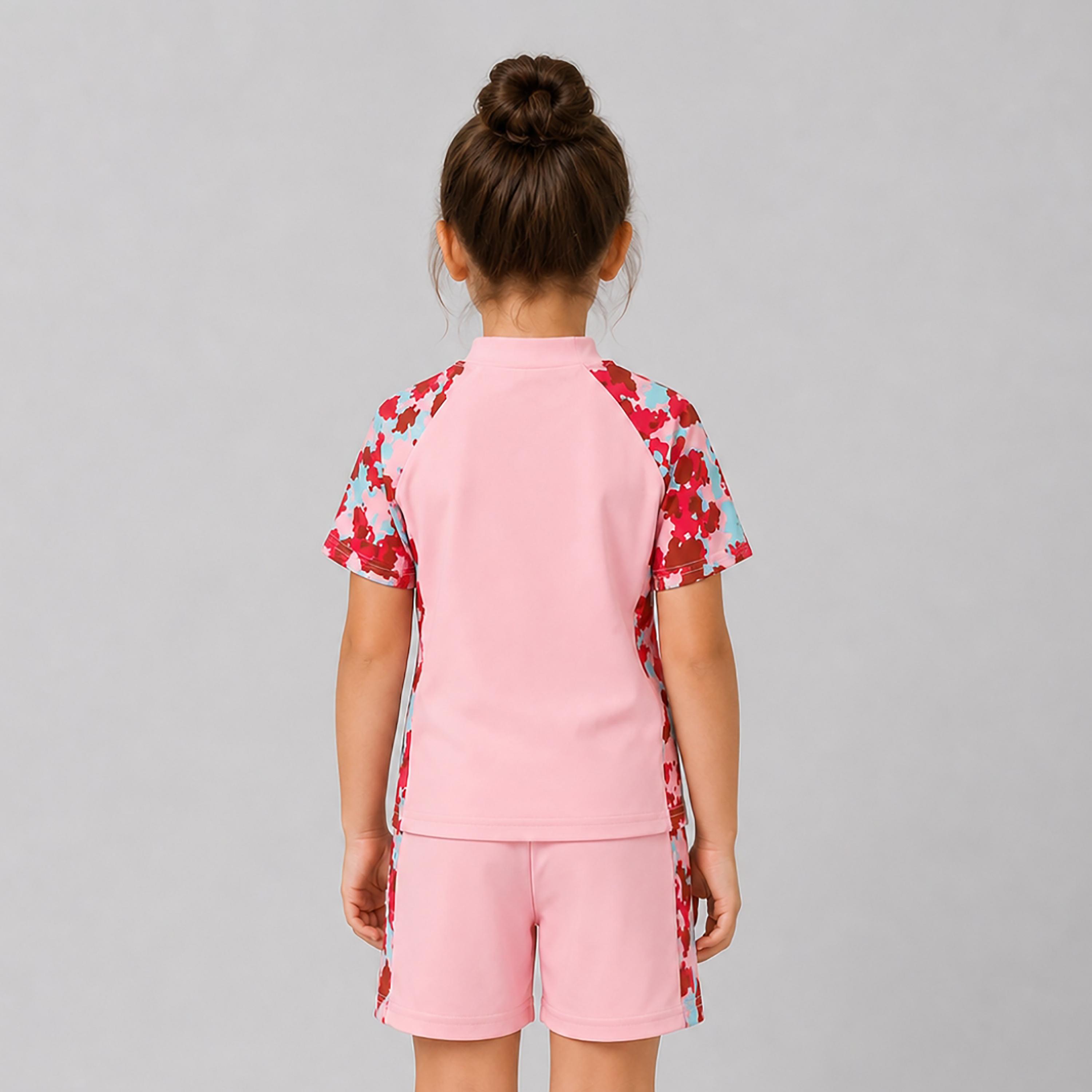 طقم تيشيرت وشورت سباحة بأكمام قصيرة ومطبوع من بيبيكلو-girls-clothing-swimwear-image-2