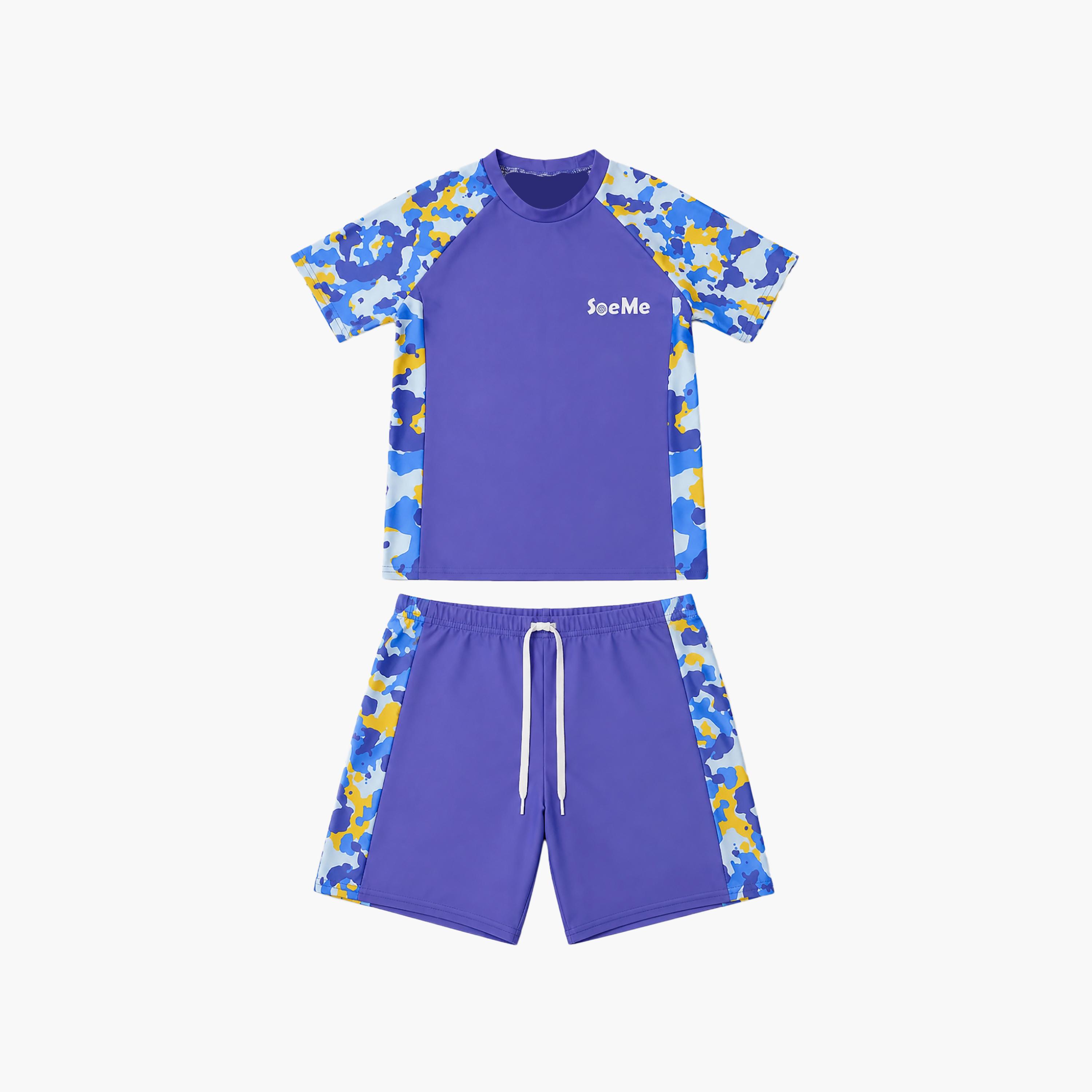 طقم تيشيرت وشورت سباحة بأكمام قصيرة ومطبوع من بيبيكلو-boys-clothing-swimwear-image-4