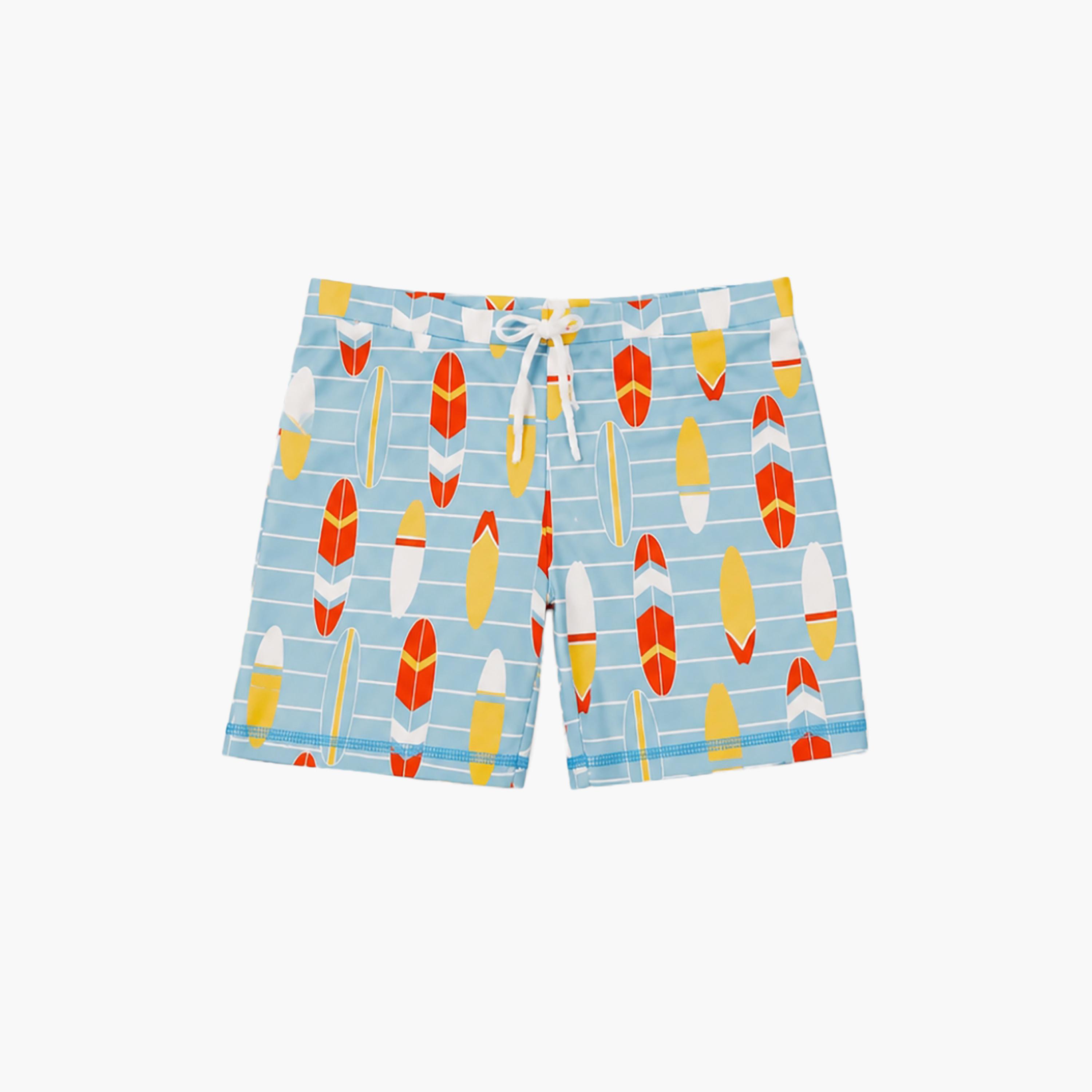 طقم تيشيرت سباحة بأكمام طويلة وشورت بطبعة جرافيك من بيبكلو-boys-clothing-swimwear-image-6