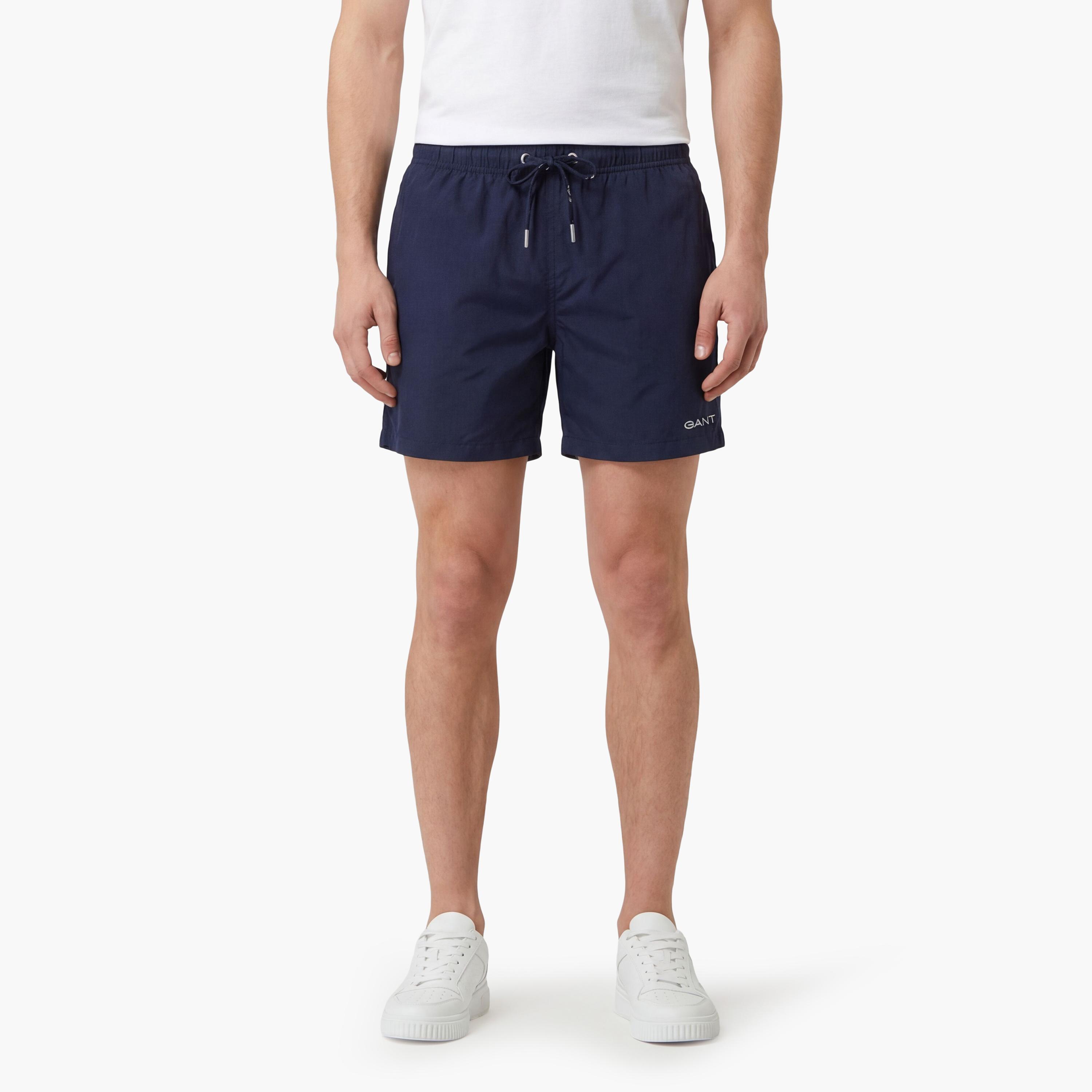 Gant Plain Mid-Rise Drawstring Waist Men's Swim Shorts-sports-gear-swimming-men-image-7