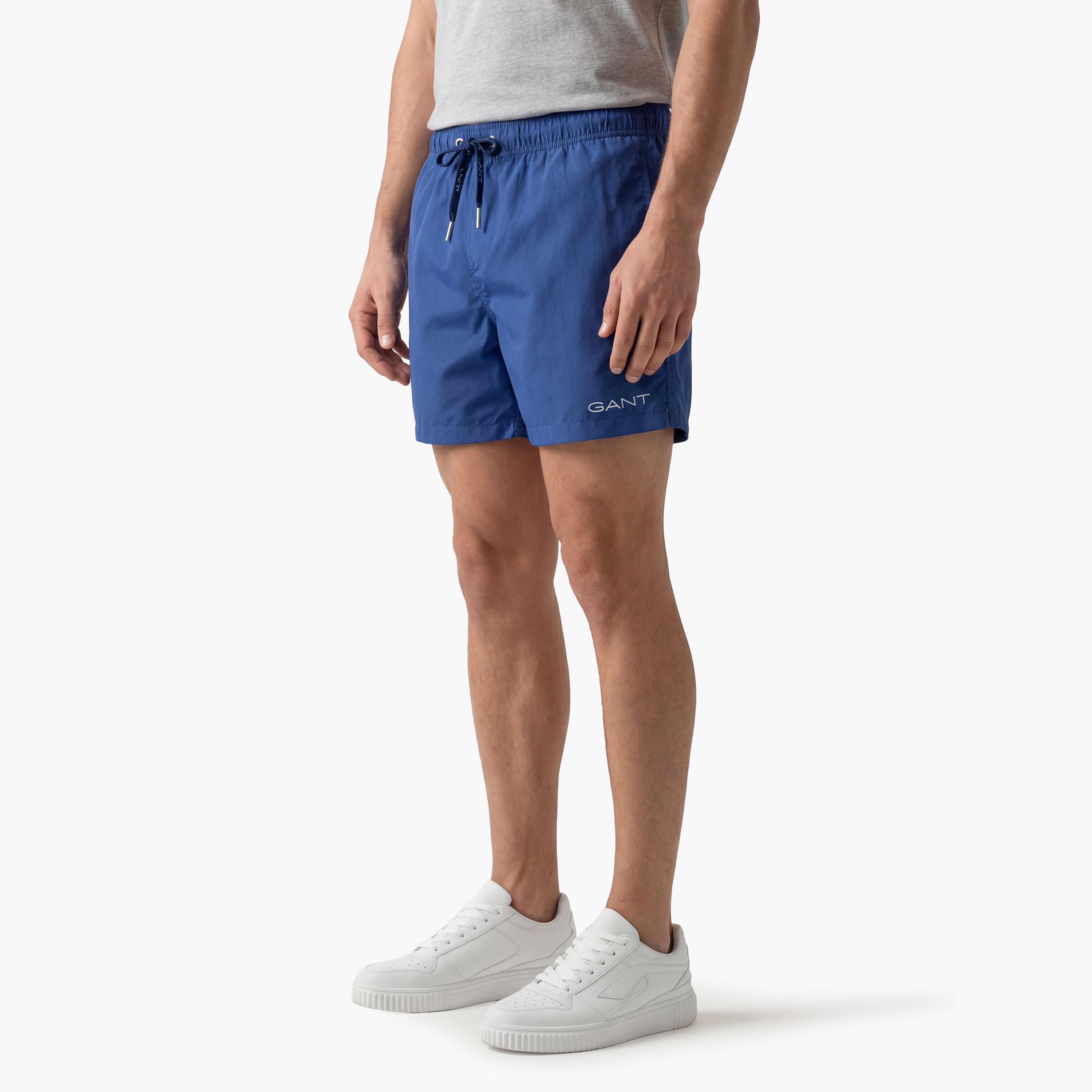 Gant Plain Mid-Rise Drawstring Waist Men's Swim Shorts-sports-gear-swimming-men-image-3