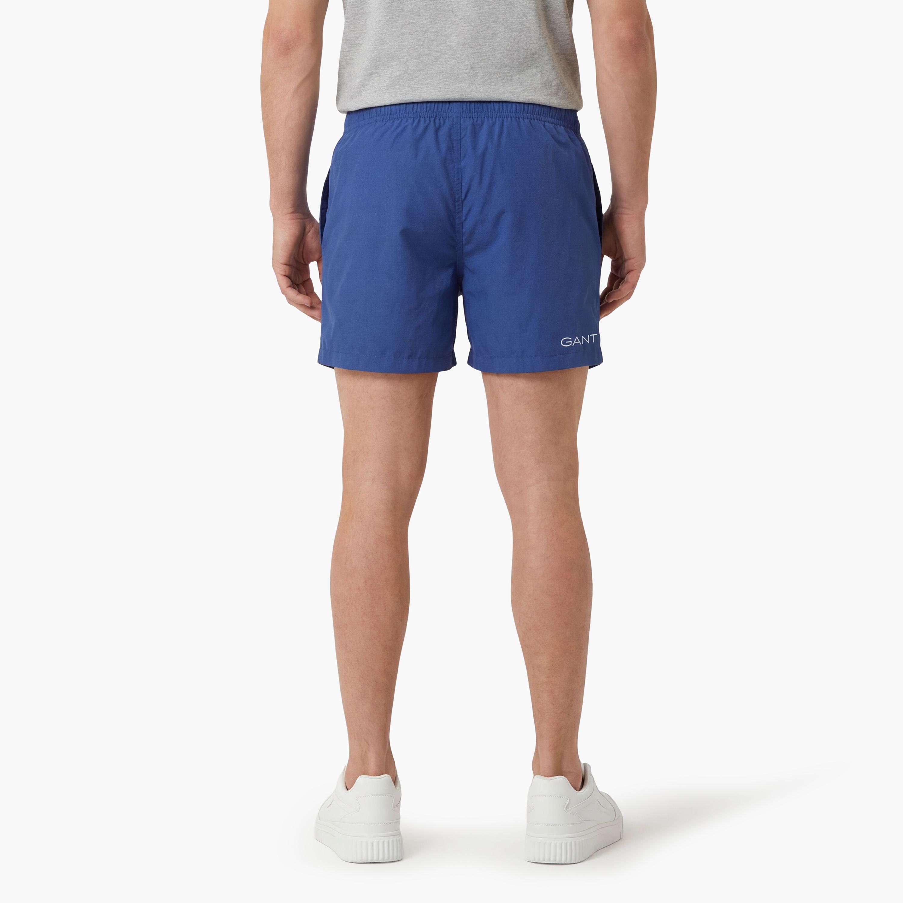 Gant Plain Mid-Rise Drawstring Waist Men's Swim Shorts-sports-gear-swimming-men-image-4