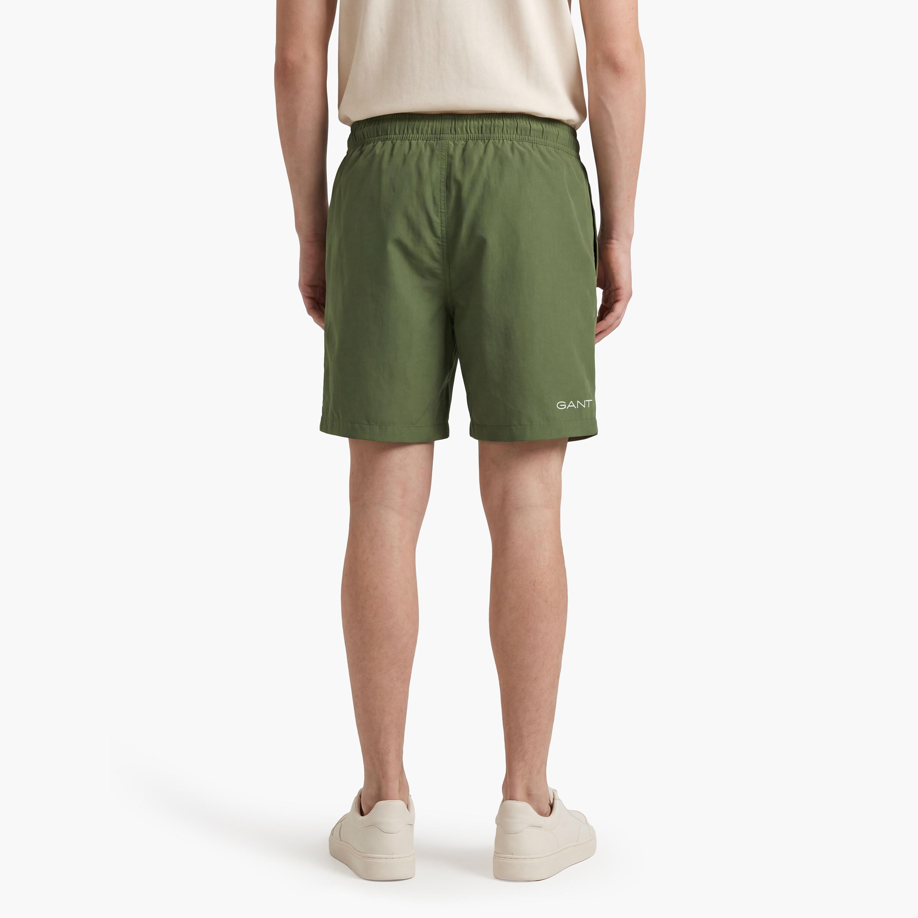 Gant Plain Mid-Rise Drawstring Waist Men's Swim Shorts-sports-gear-swimming-men-image-4