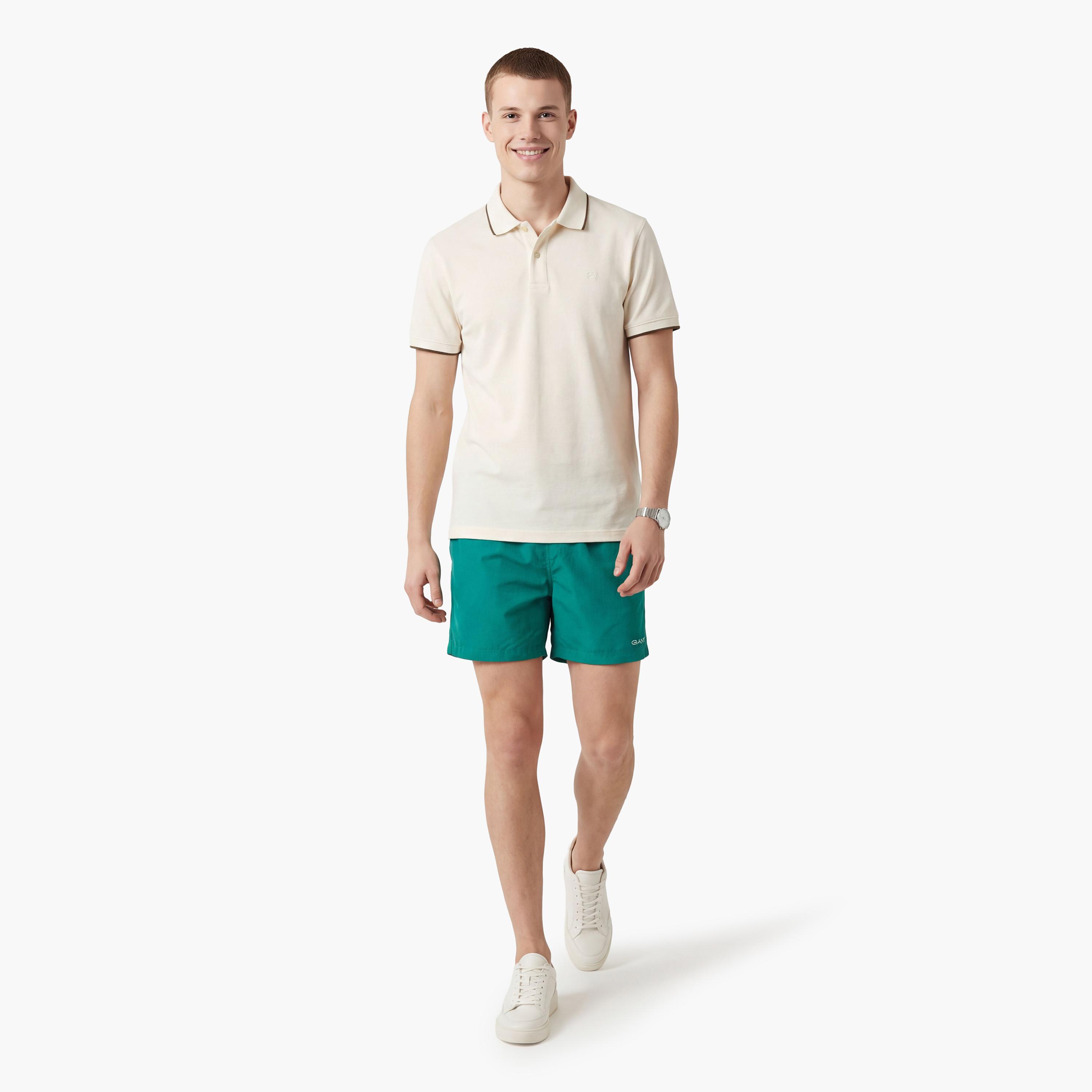 Gant Plain Mid-Rise Drawstring Waist Men's Swim Shorts-sports-gear-swimming-men-image-14