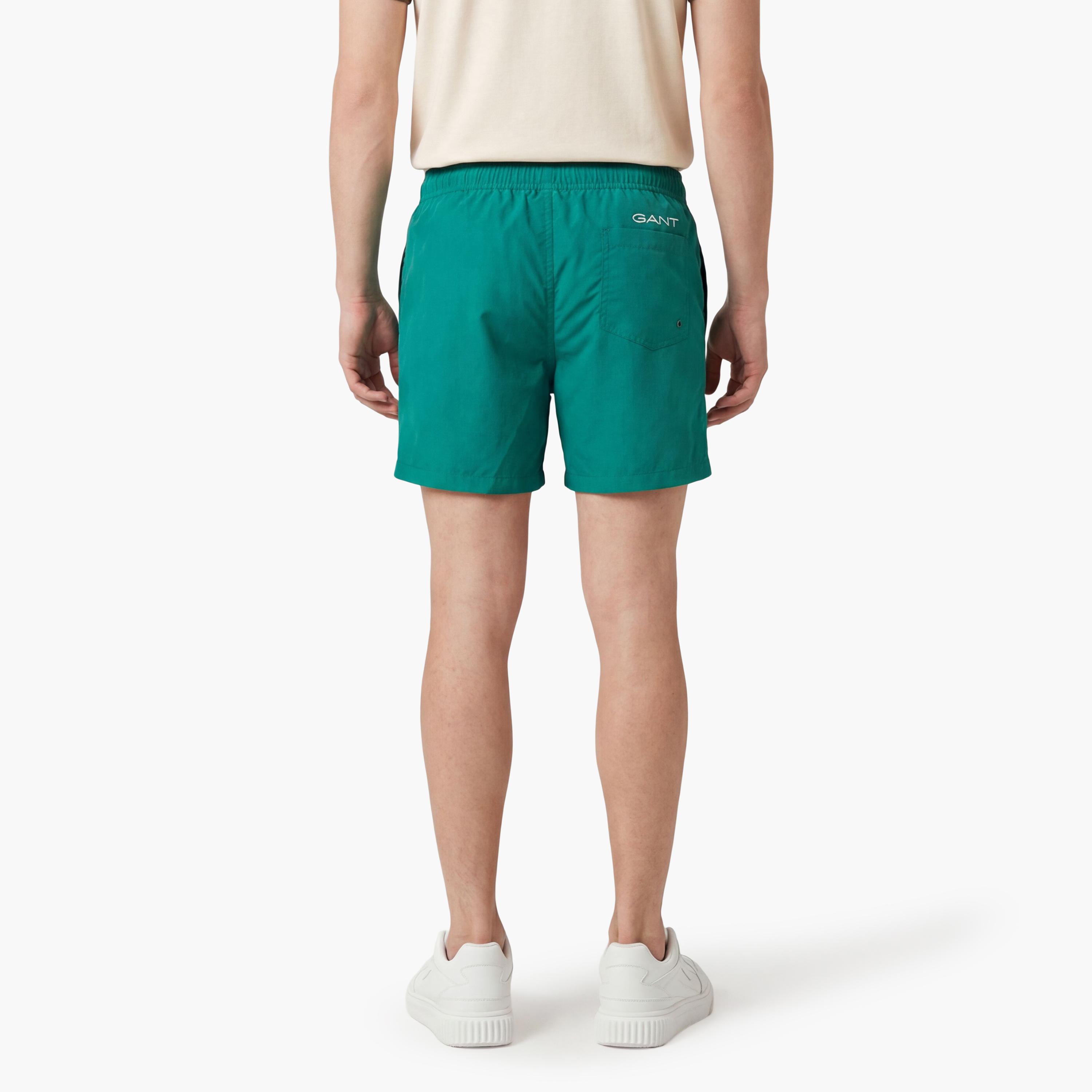 Gant Plain Mid-Rise Drawstring Waist Men's Swim Shorts-sports-gear-swimming-men-image-16