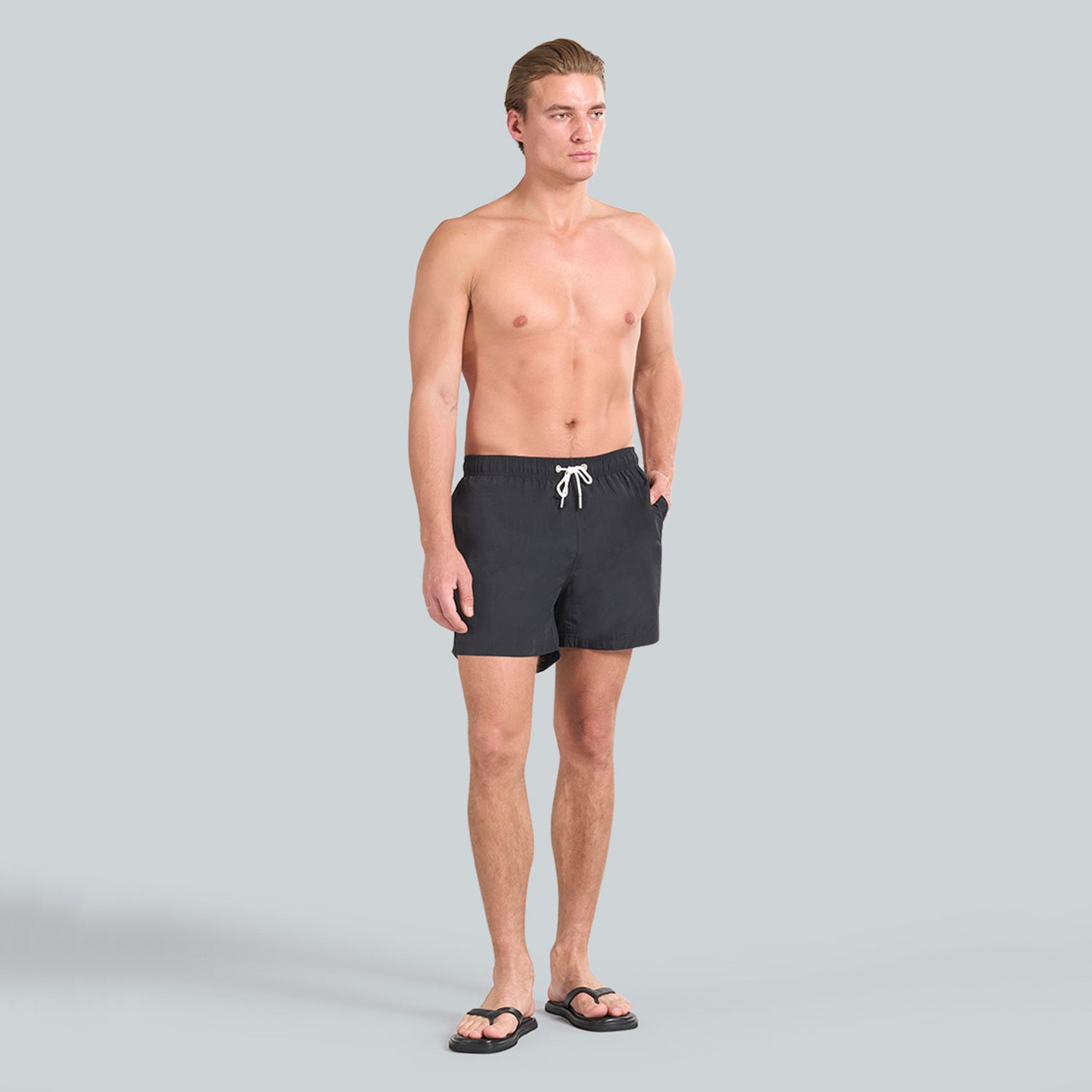 Gant Plain Mid-Rise Drawstring Men's Swim Shorts-sports-gear-swimming-men-image-2