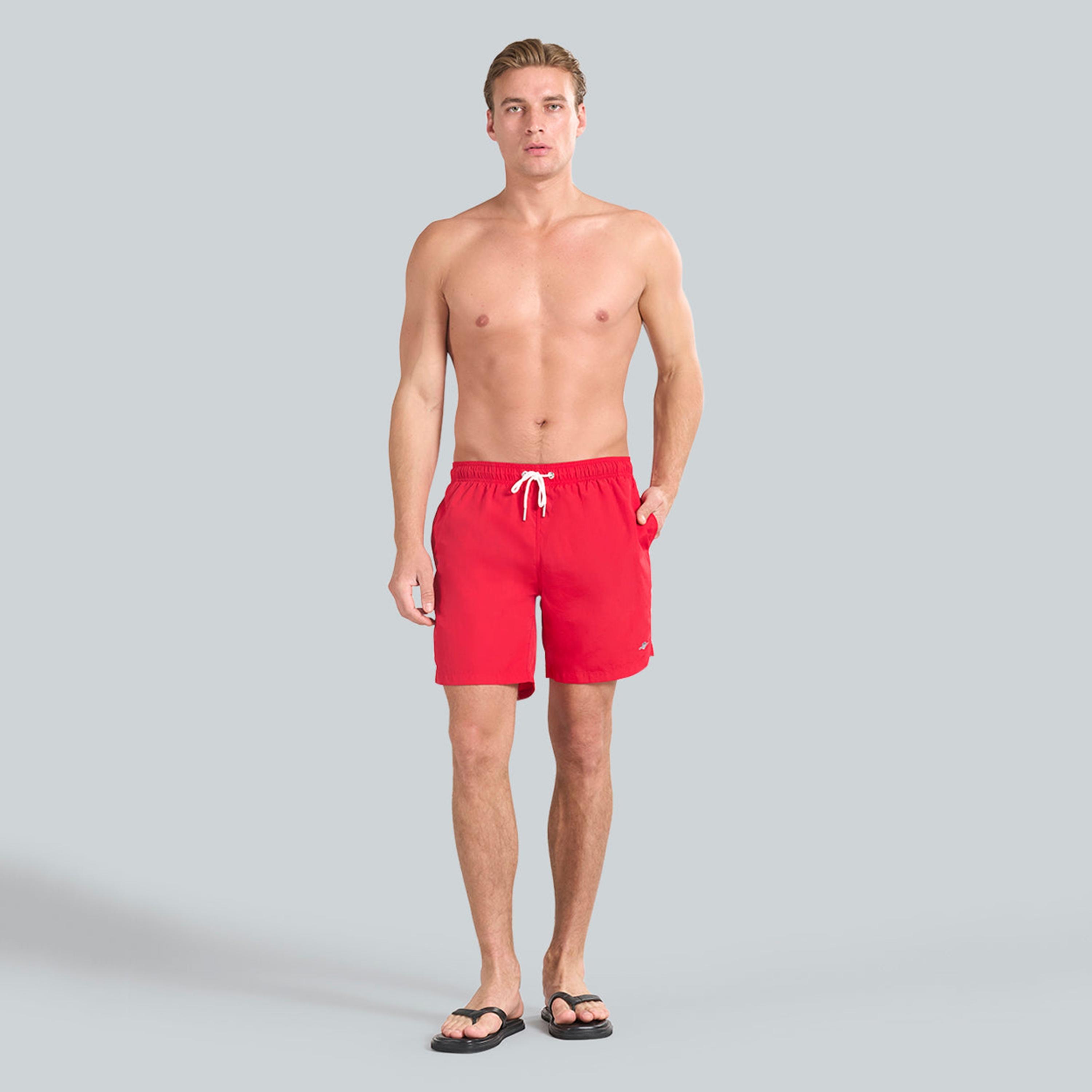 Gant Plain Mid-Rise Drawstring Men's Swim Shorts-sports-gear-swimming-men-image-2