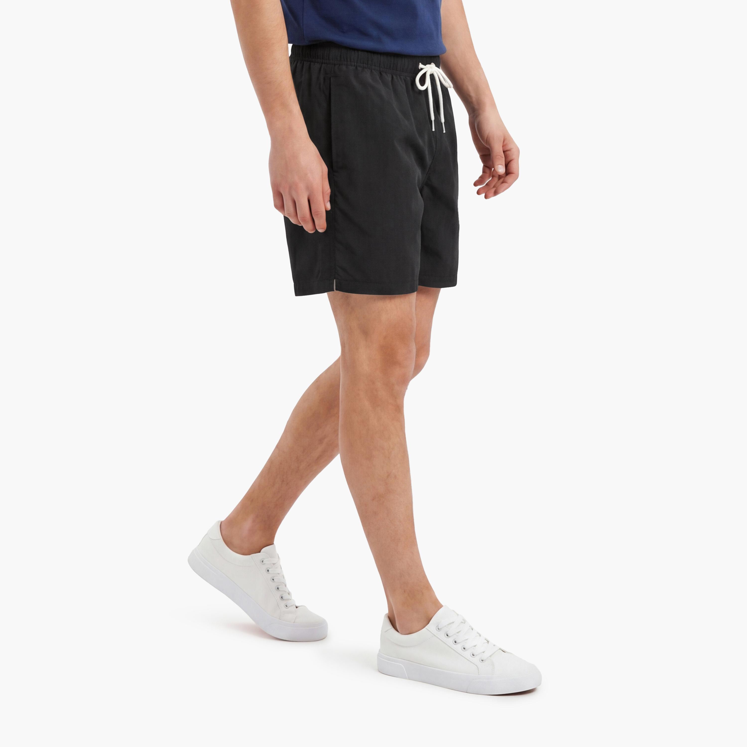 Gant Plain Mid-Rise Drawstring Waist Men's Swim Shorts-men-clothing-swimandbeach-shorts-image-4