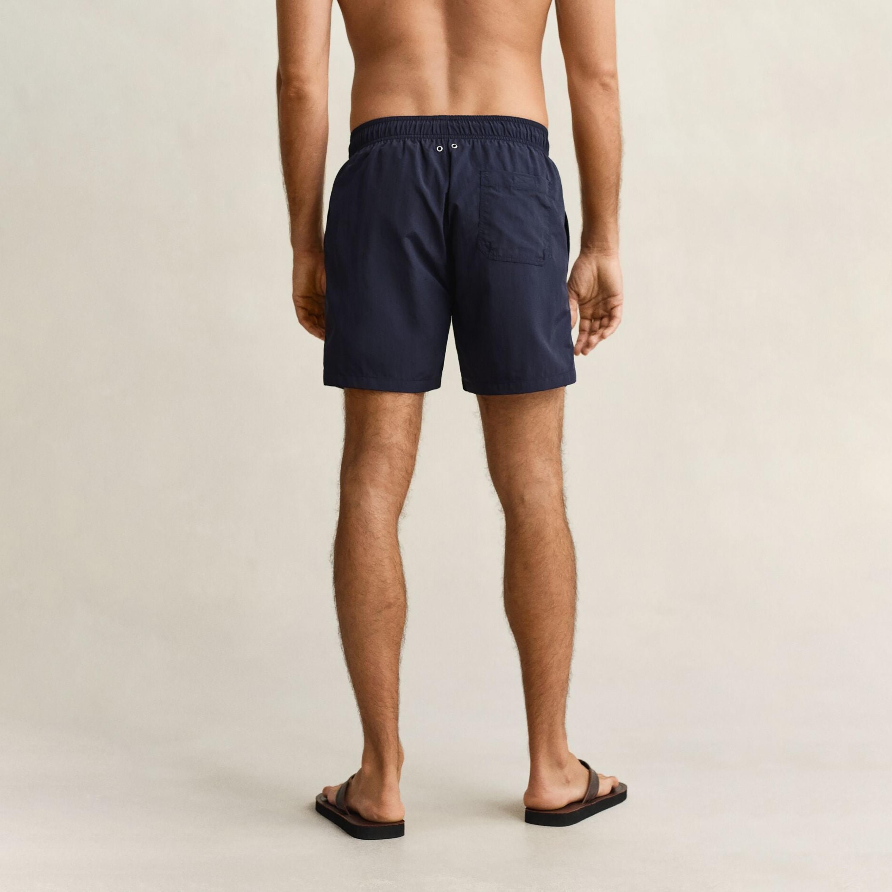 Gant Plain Mid-Rise Drawstring Waist Men's Swim Shorts-sports-gear-swimming-men-image-5