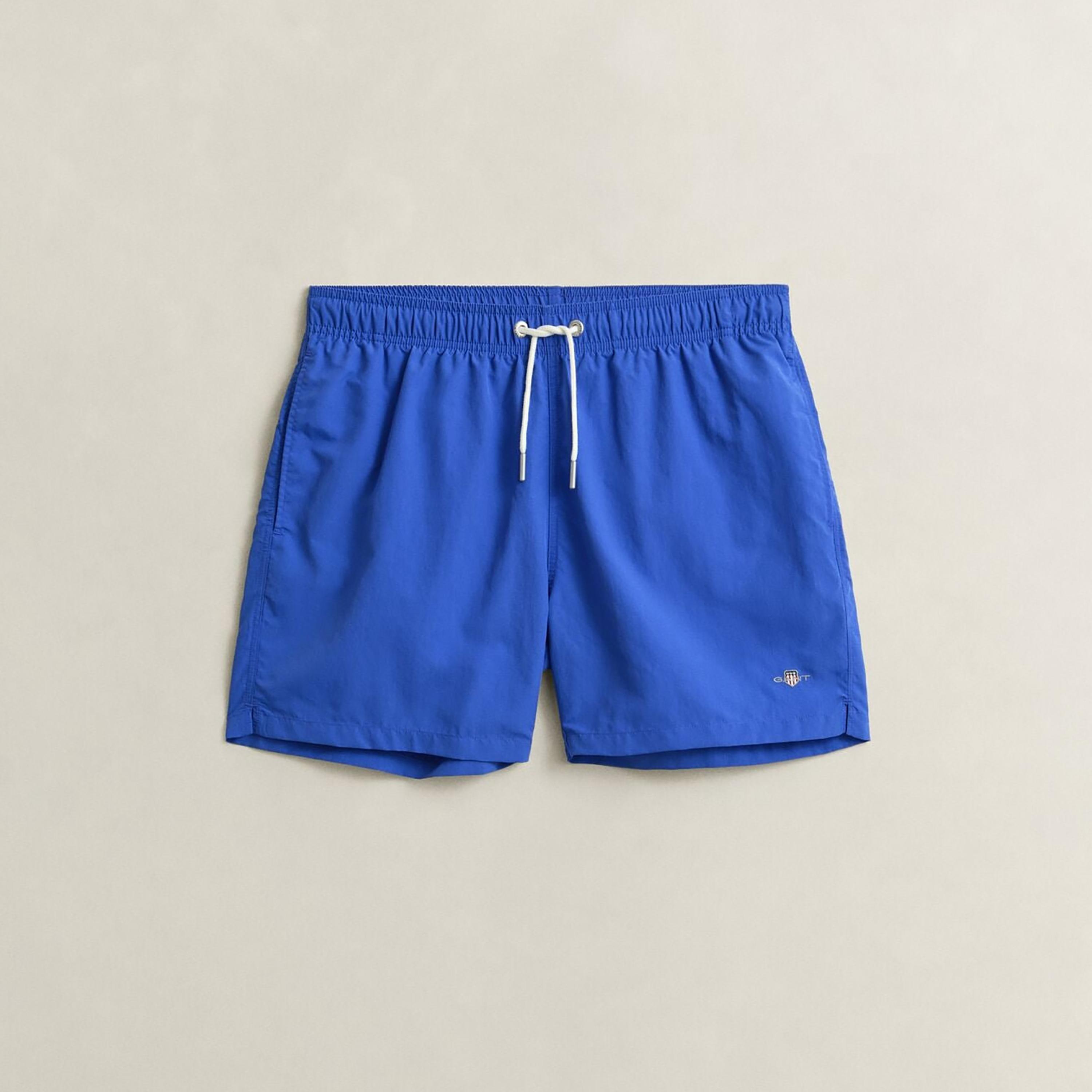Gant Plain Mid-Rise Drawstring Waist Men's Swim Shorts-sports-gear-swimming-men-image-6