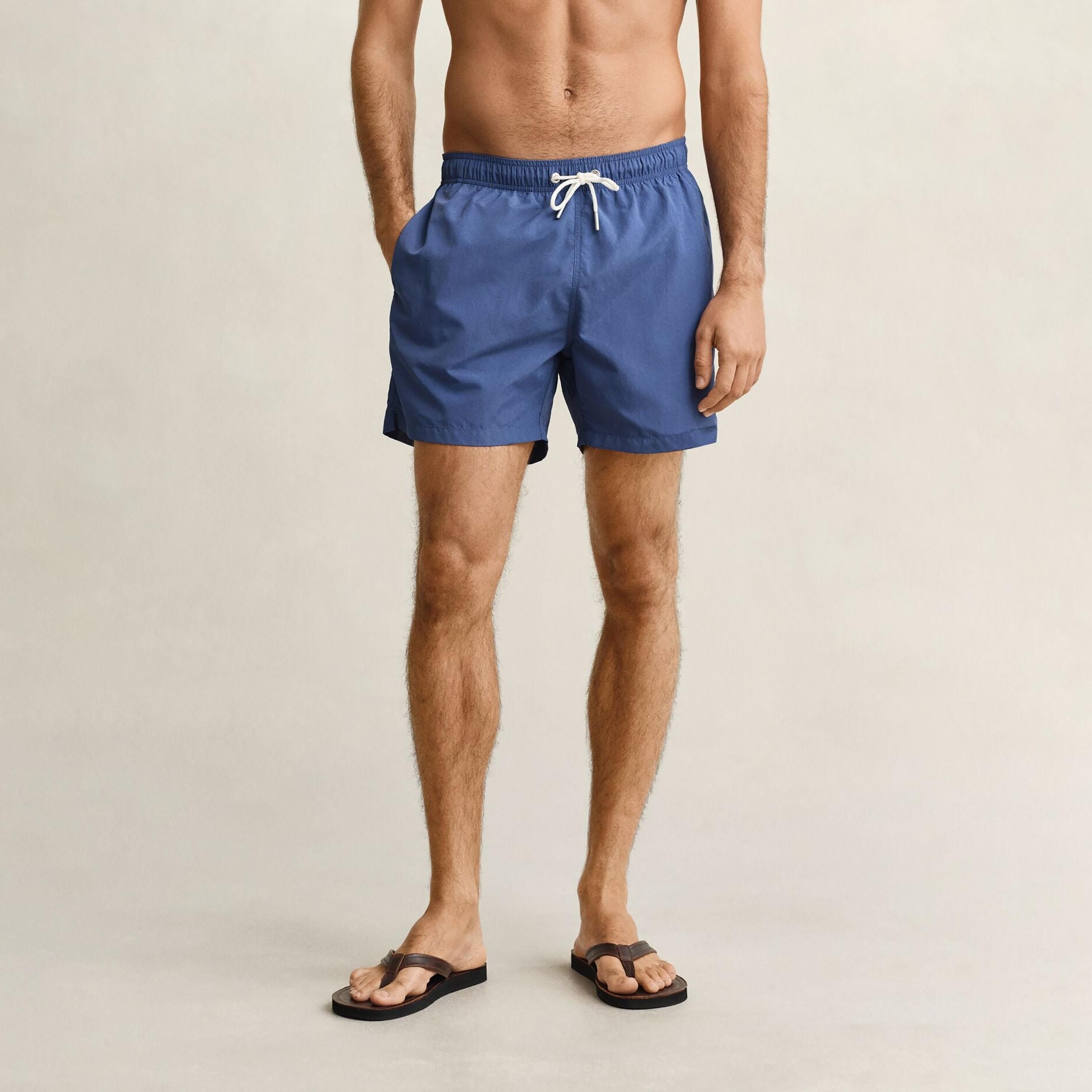Gant Plain Mid-Rise Drawstring Waist Men's Swim Shorts-sports-gear-swimming-men-image-31