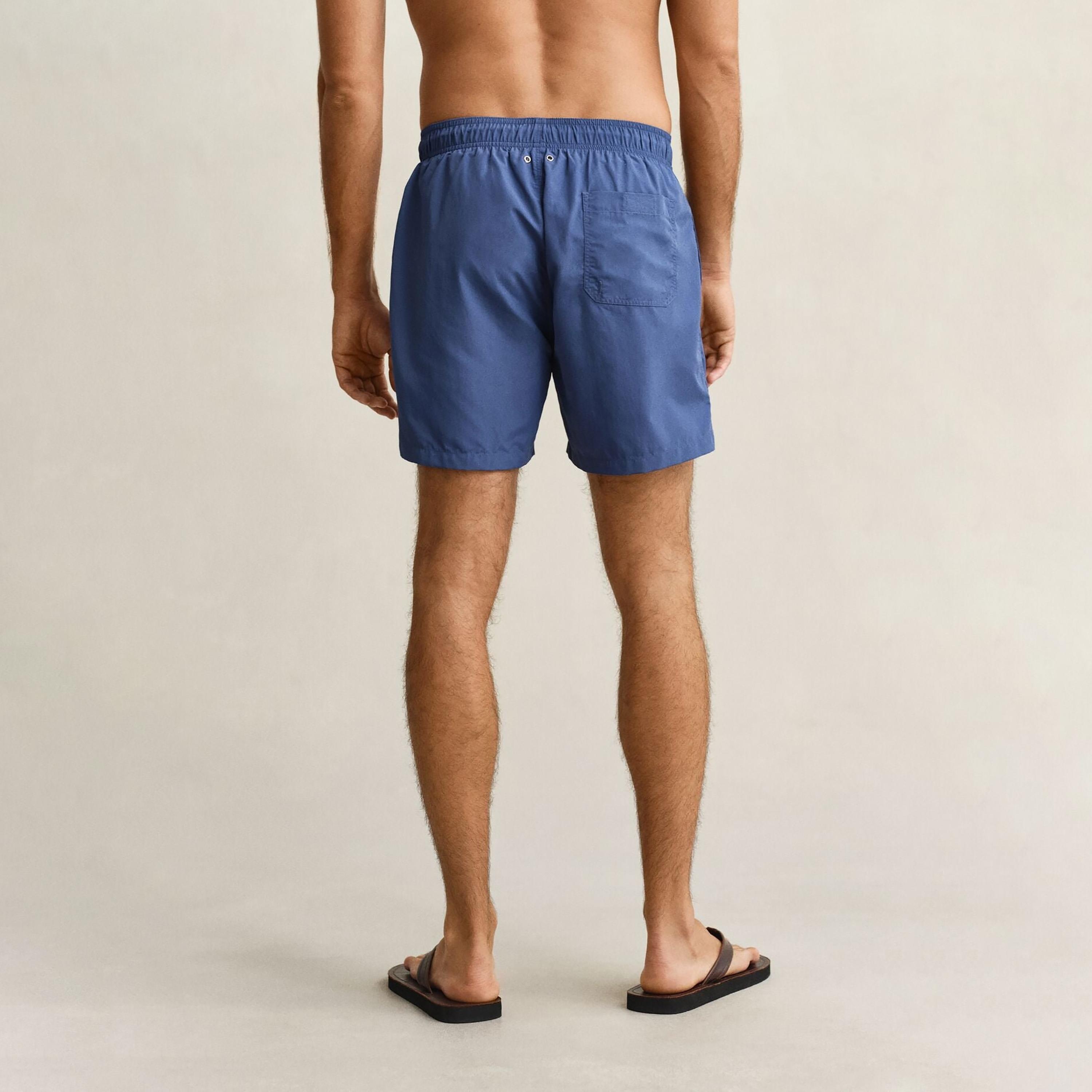 Gant Plain Mid-Rise Drawstring Waist Men's Swim Shorts-sports-gear-swimming-men-image-35