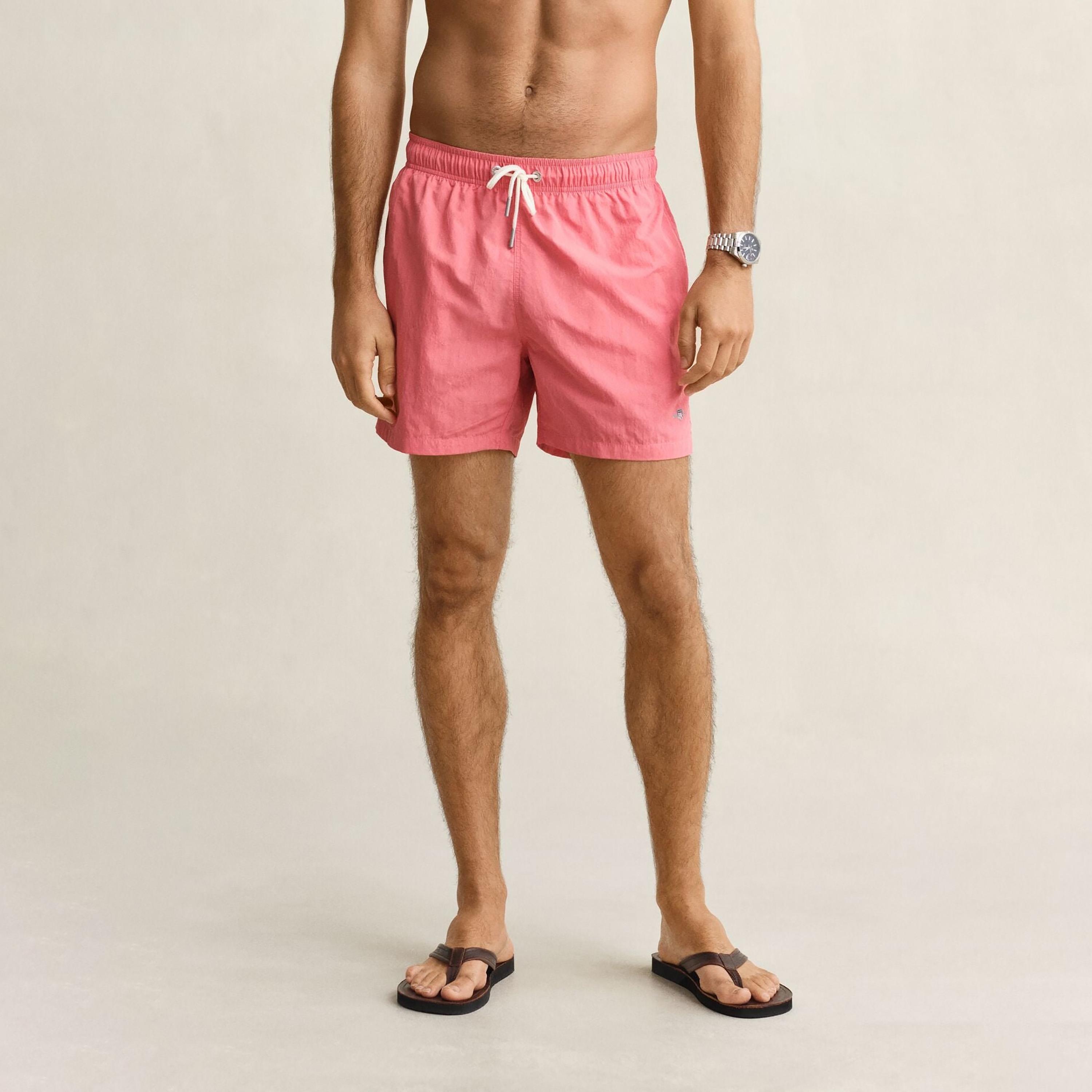 Gant Plain Mid-Rise Drawstring Waist Men's Swim Shorts-sports-gear-swimming-men-image-43