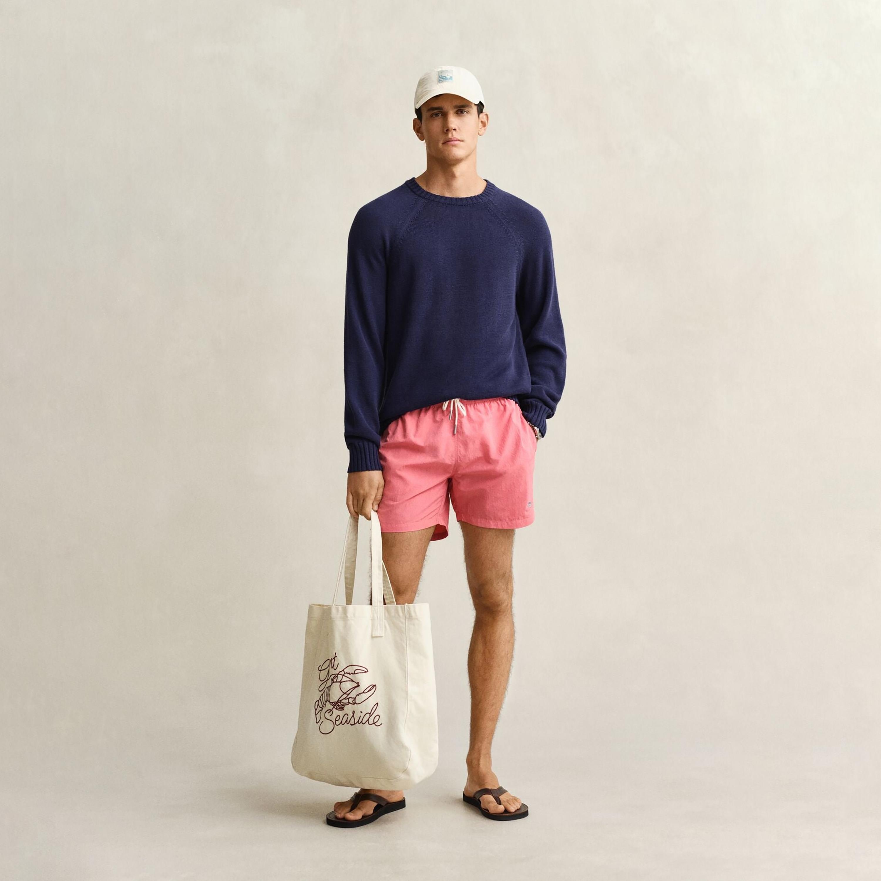 Gant Plain Mid-Rise Drawstring Waist Men's Swim Shorts-sports-gear-swimming-men-image-44