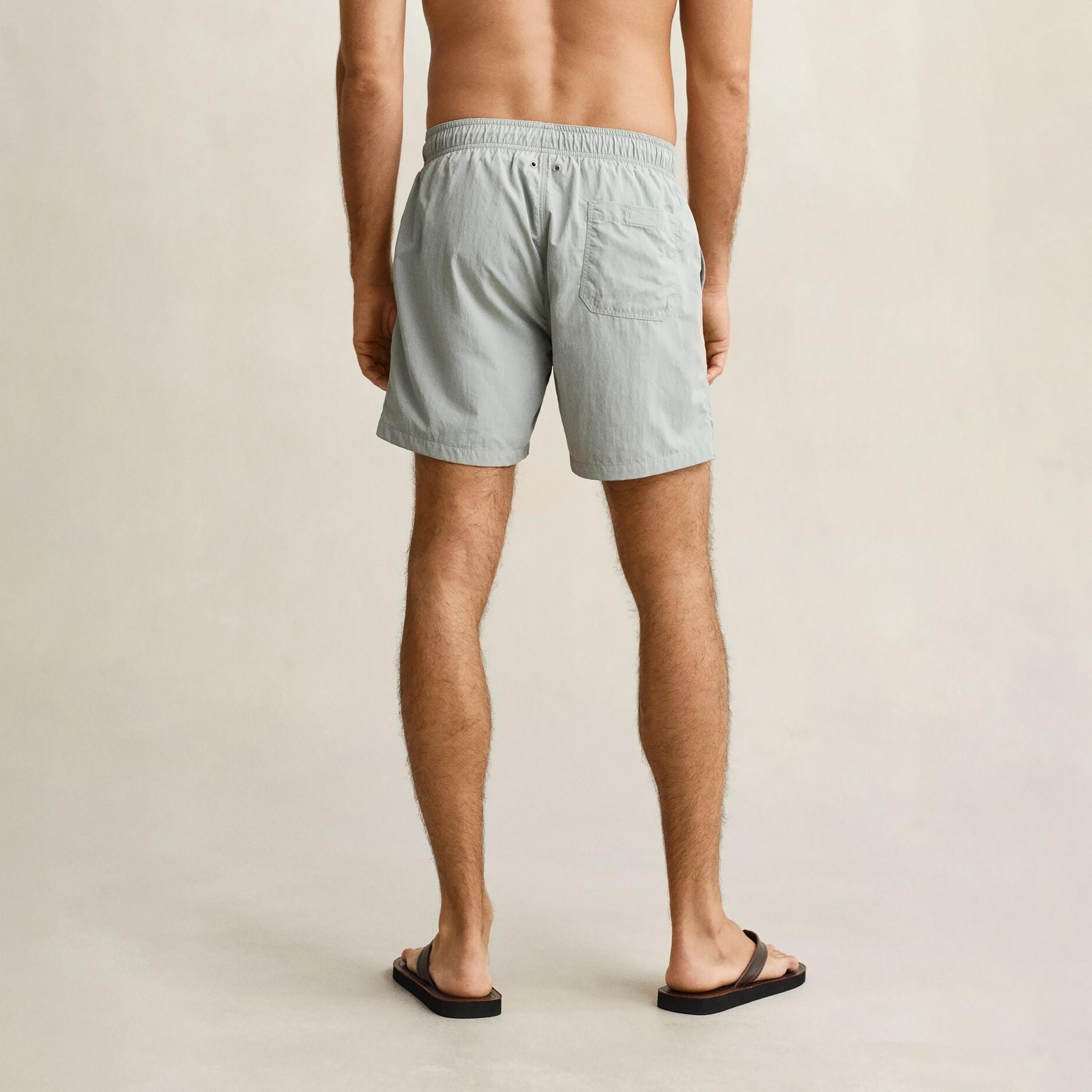 Gant Plain Mid-Rise Drawstring Waist Men's Swim Shorts-men-clothing-swimandbeach-shorts-image-4