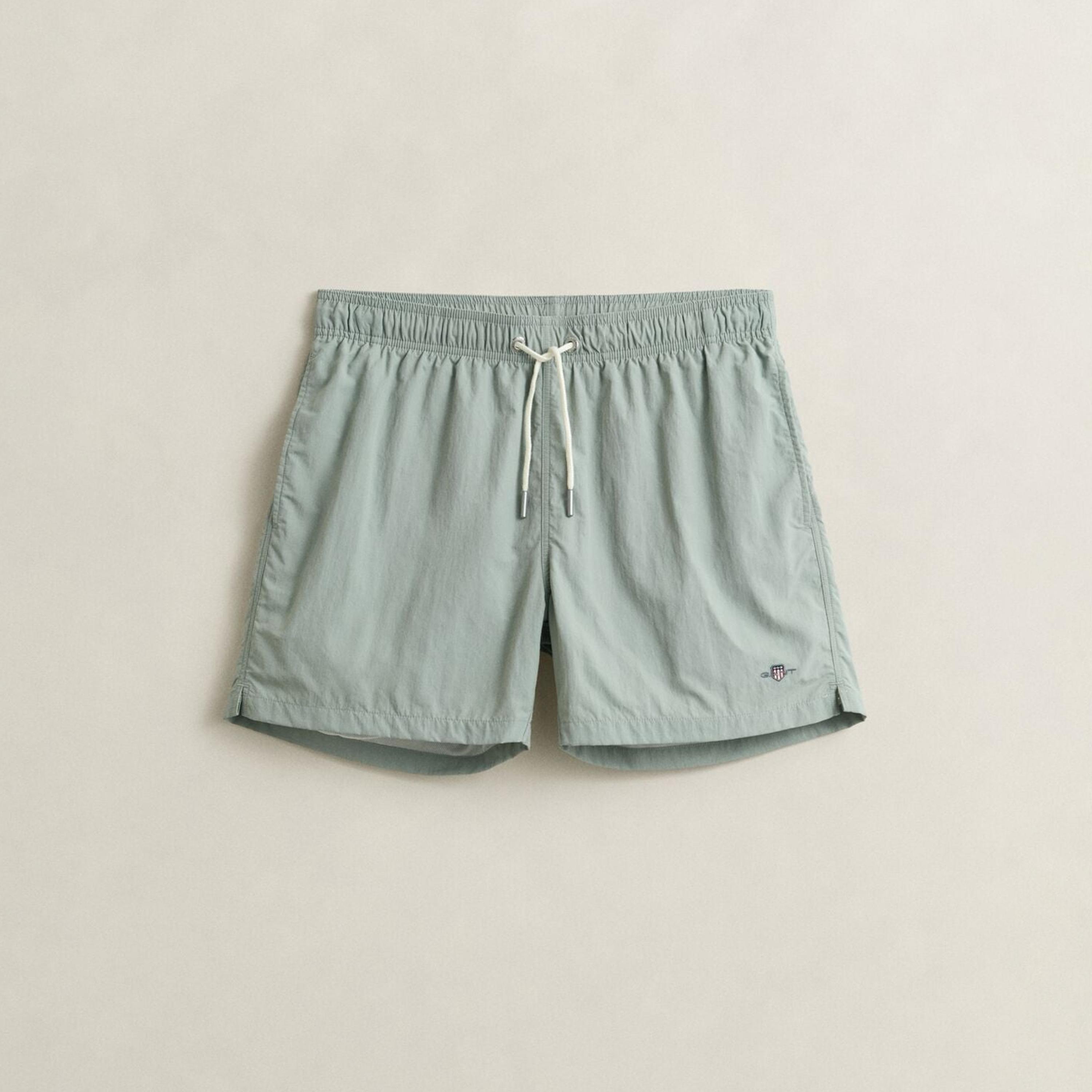 Gant Plain Mid-Rise Drawstring Waist Men's Swim Shorts-men-clothing-swimandbeach-shorts-image-5
