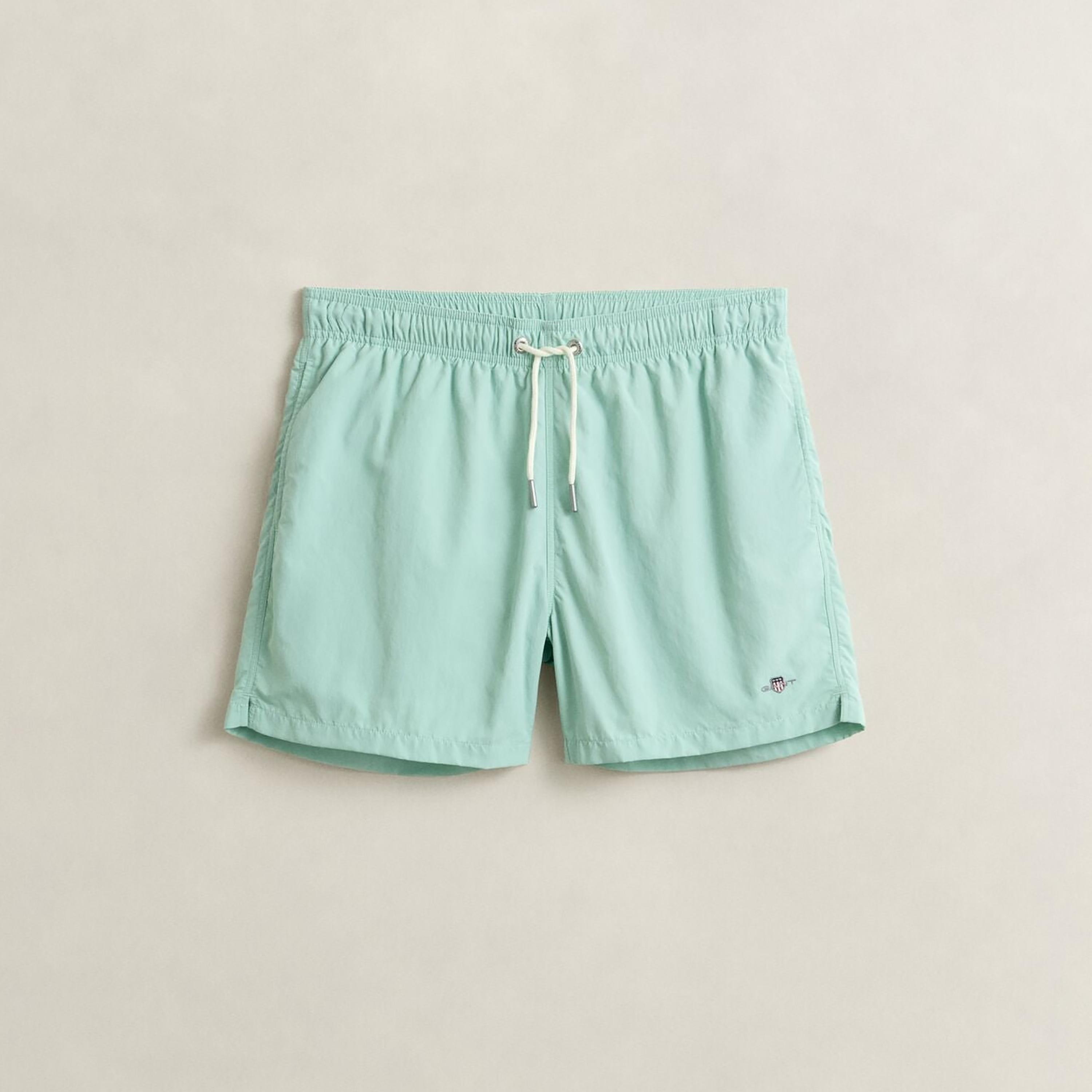 Gant Plain Mid-Rise Drawstring Waist Men's Swim Shorts-sports-gear-swimming-men-image-6