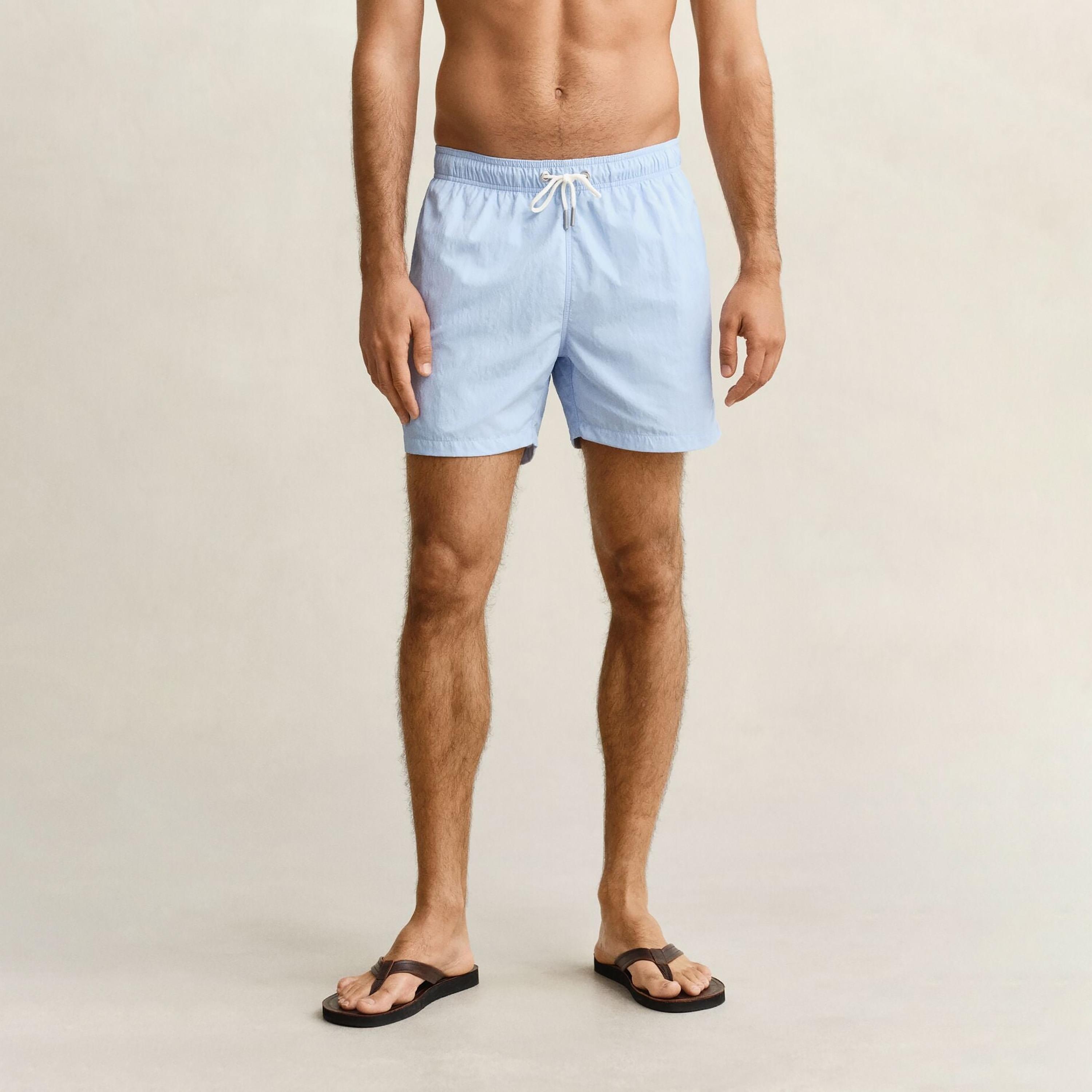 Gant Plain Mid-Rise Drawstring Waist Men's Swim Shorts-sports-gear-swimming-men-image-1