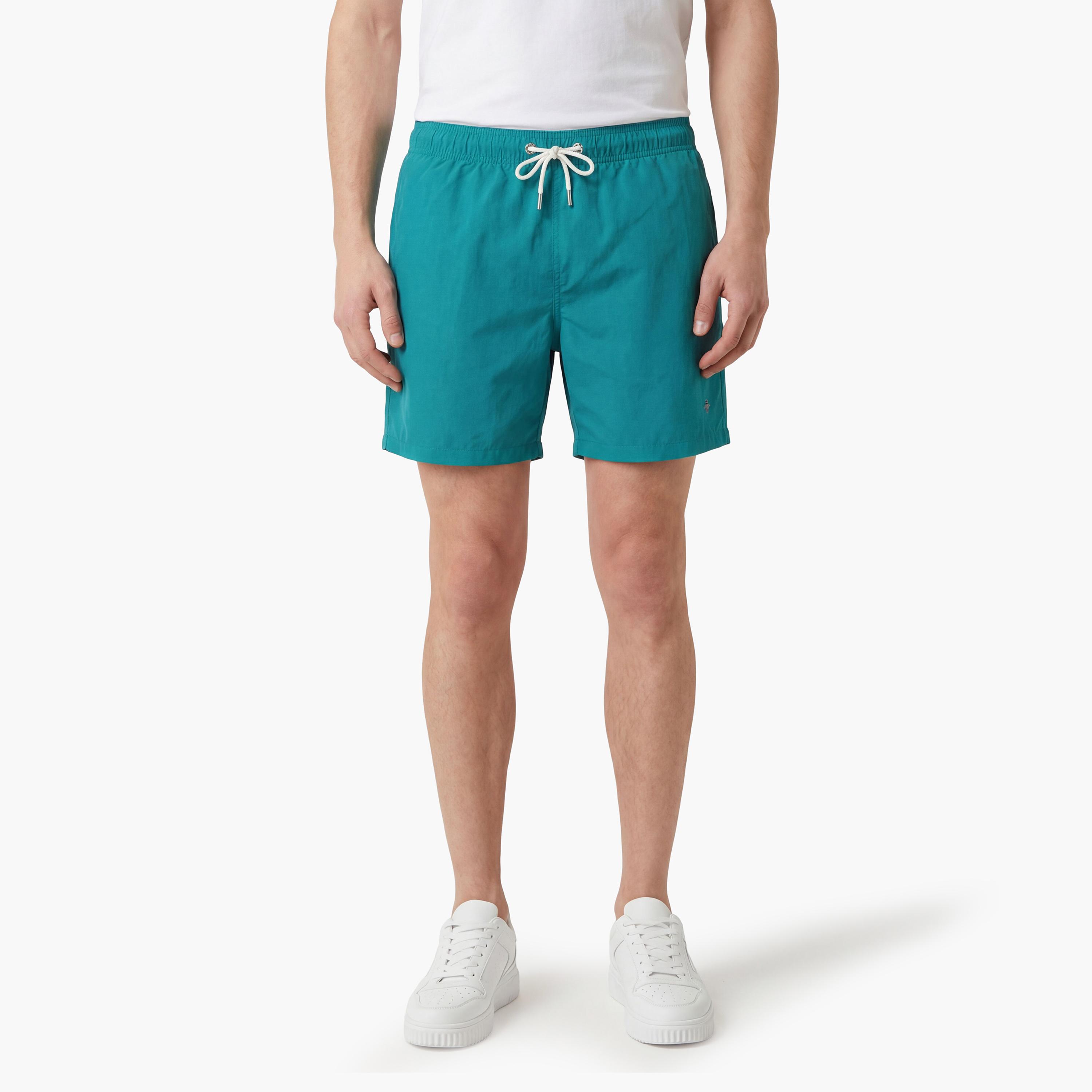 Gant Plain Mid-Rise Drawstring Waist Men's Swim Shorts-sports-gear-swimming-men-image-25