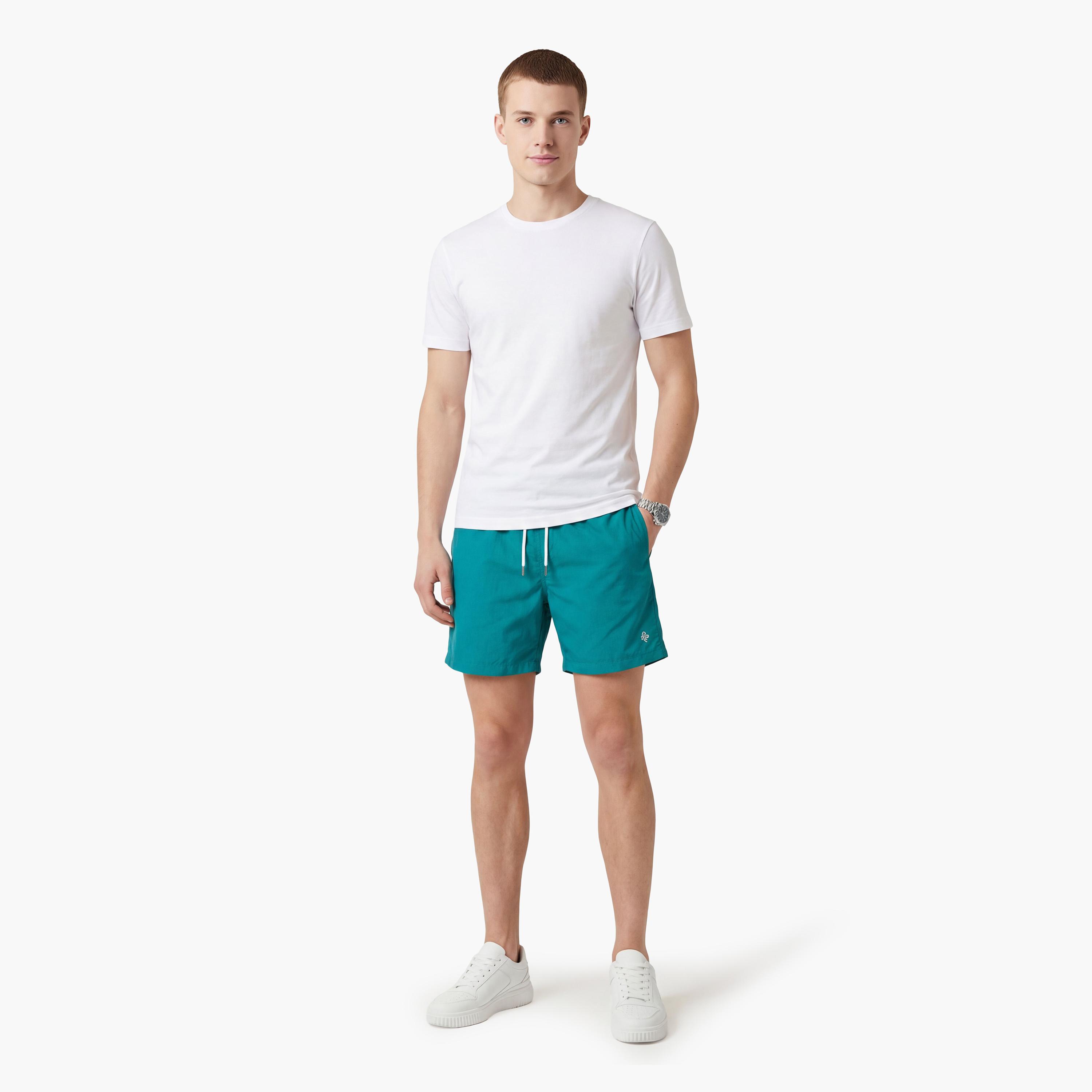 Gant Plain Mid-Rise Drawstring Waist Men's Swim Shorts-sports-gear-swimming-men-image-26