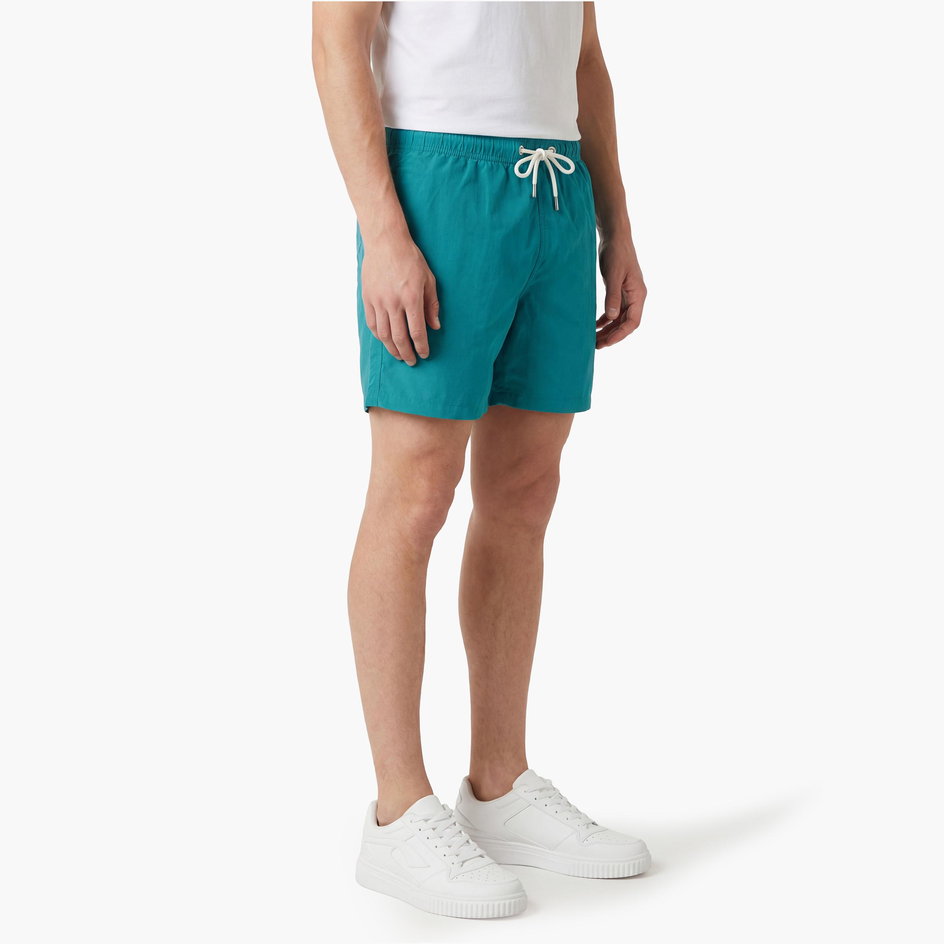 Gant Plain Mid-Rise Drawstring Waist Men's Swim Shorts-sports-gear-swimming-men-image-27