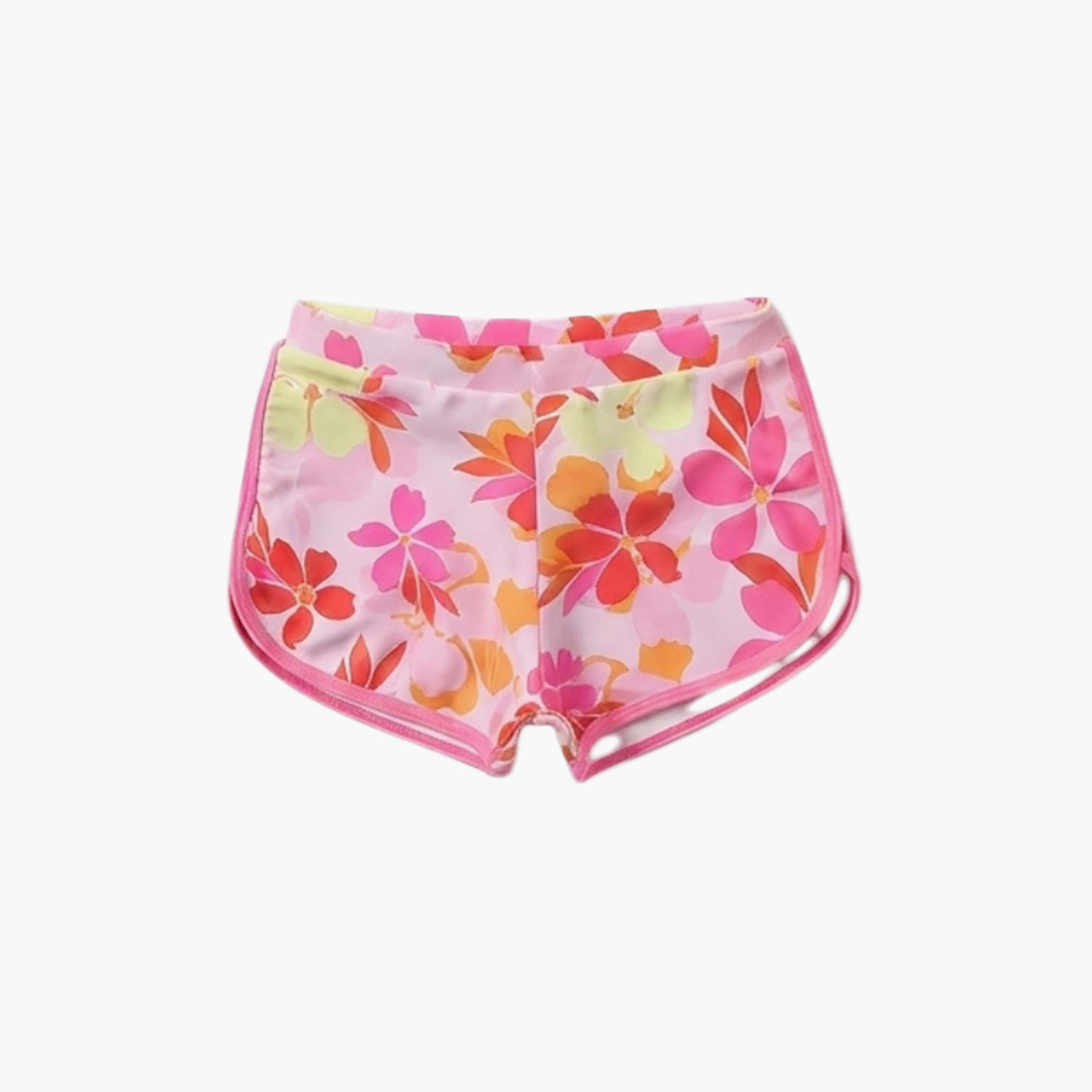 Babyqlo 3-Piece Floral Long Sleeves Swim T-shirt & Shorts with Leggings-girls-clothing-swimwear-image-7