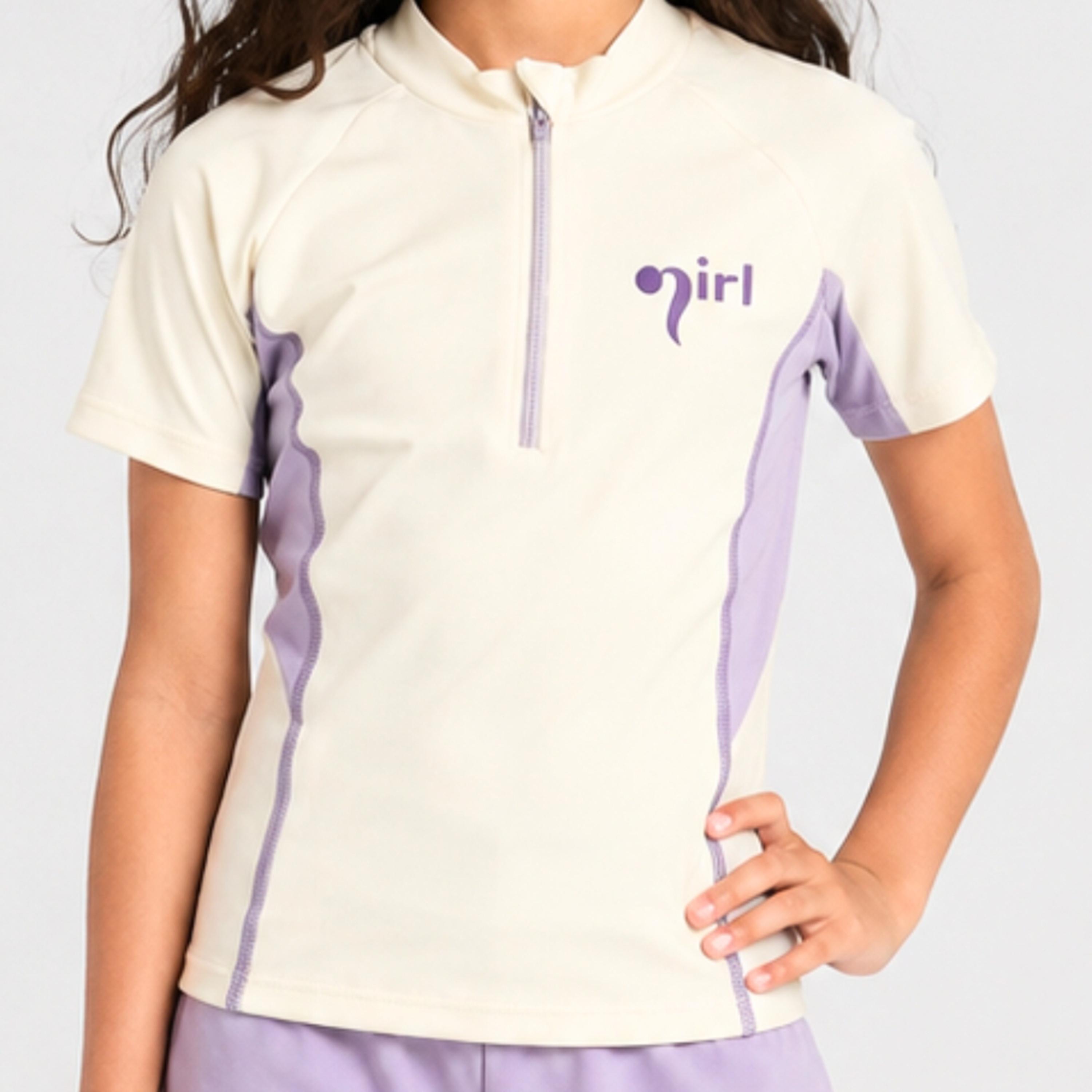 Babyqlo Solid Short Sleeves Swim T-shirt & Shorts Set-girls-clothing-swimwear-image-7