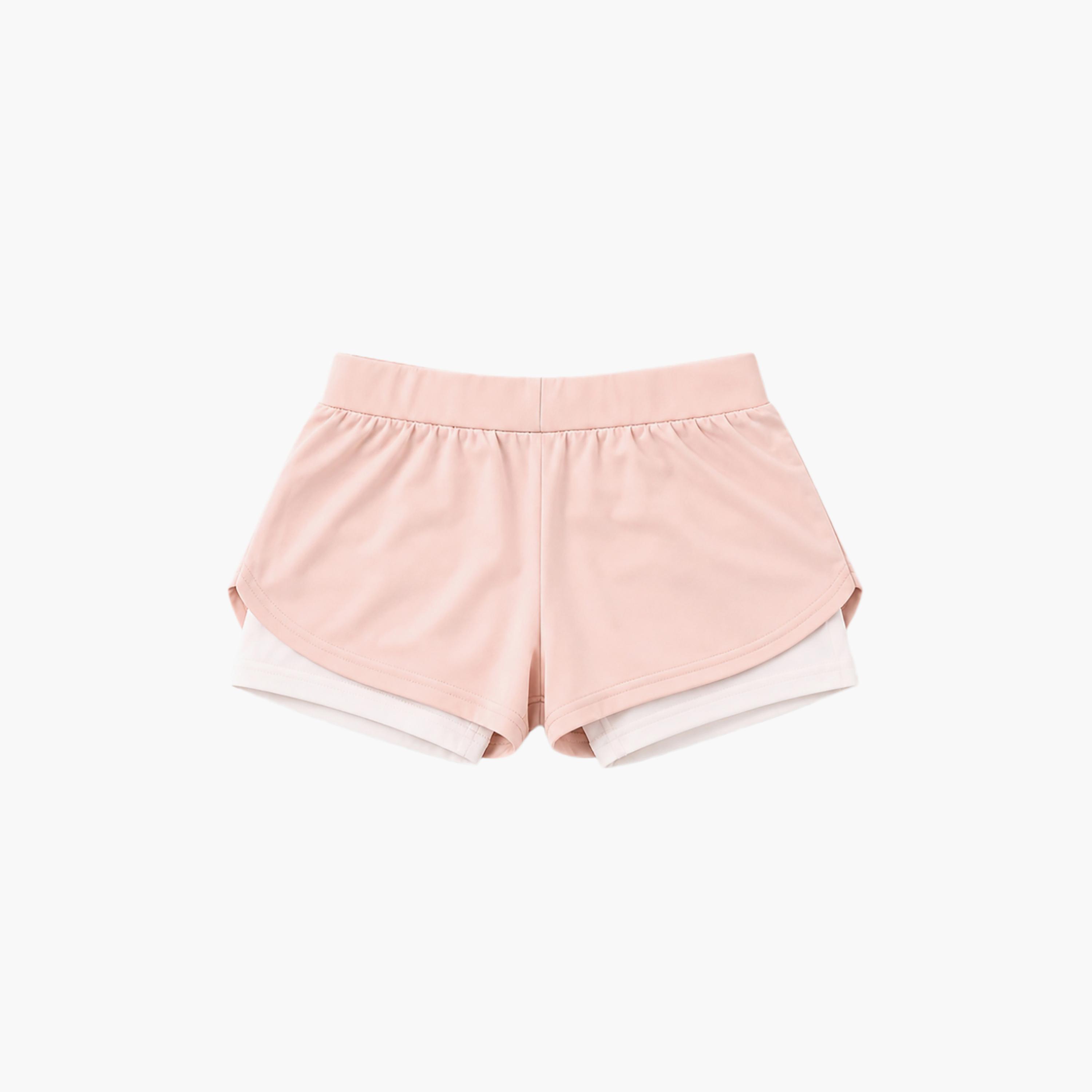 طقم تيشيرت وشورت سباحة سادة بأكمام قصيرة من بيبيكلو-girls-clothing-swimwear-image-6