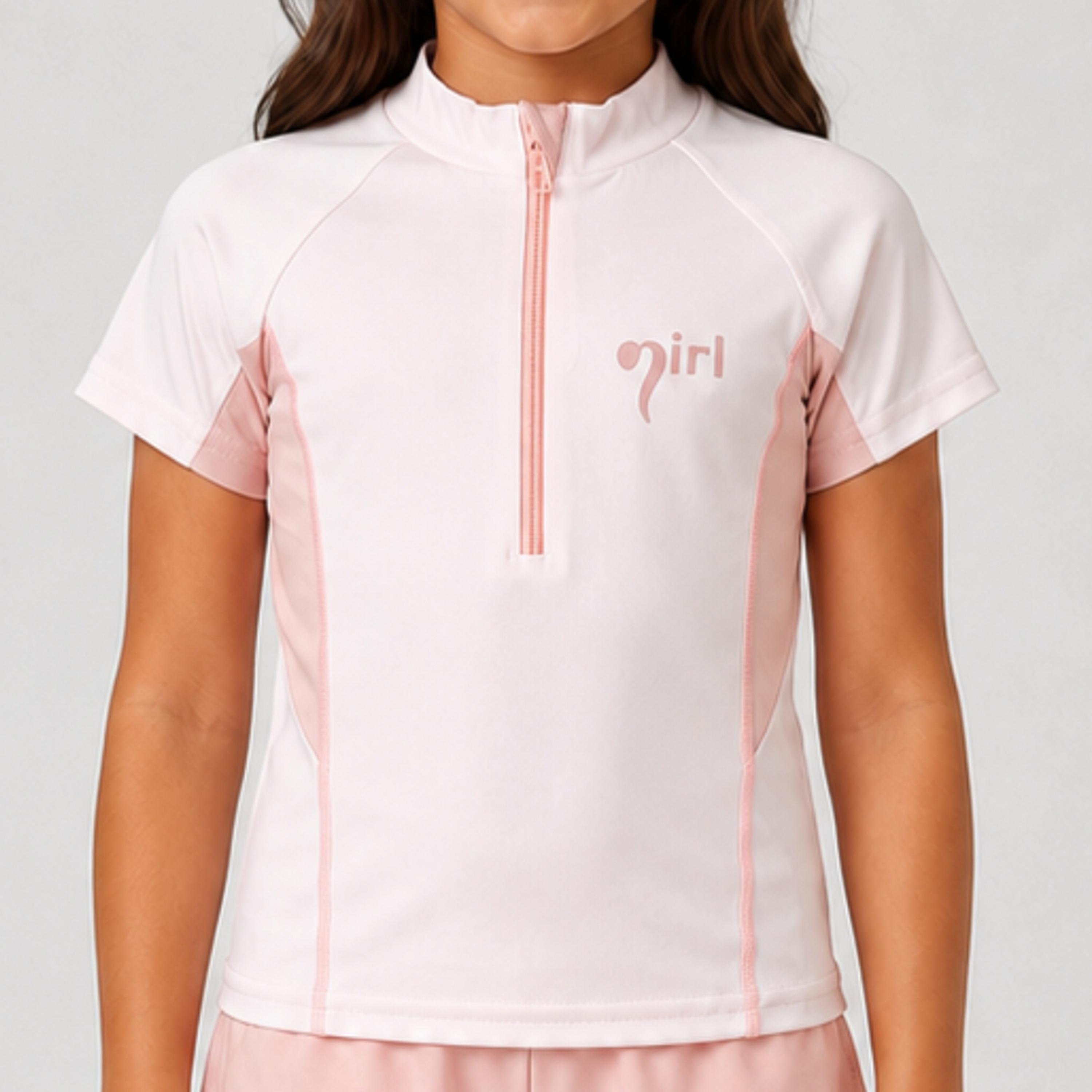 طقم تيشيرت وشورت سباحة سادة بأكمام قصيرة من بيبيكلو-girls-clothing-swimwear-image-7