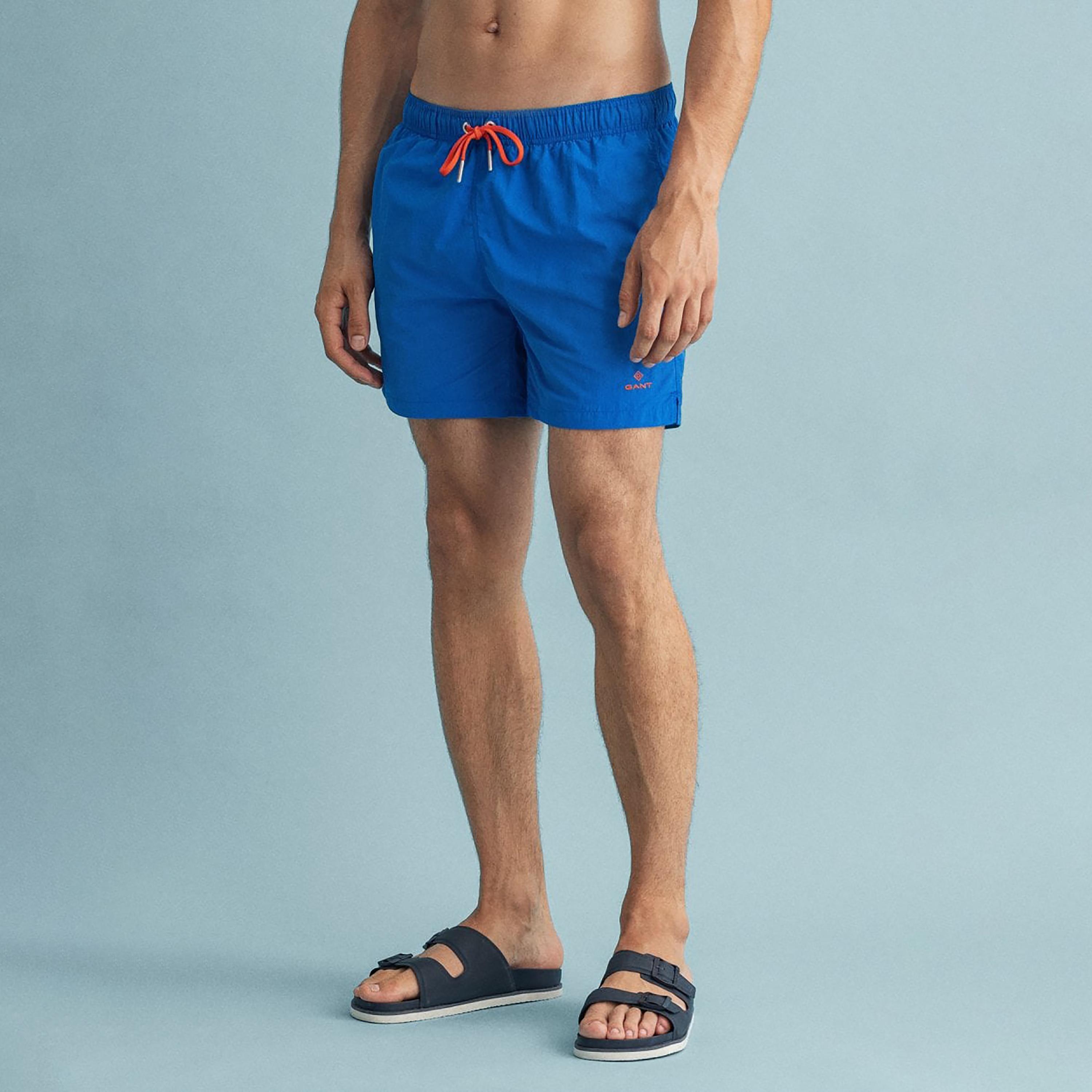 Gant Plain Low-Rise Drawstring Swim Shorts-sports-gear-swimming-men-image-1