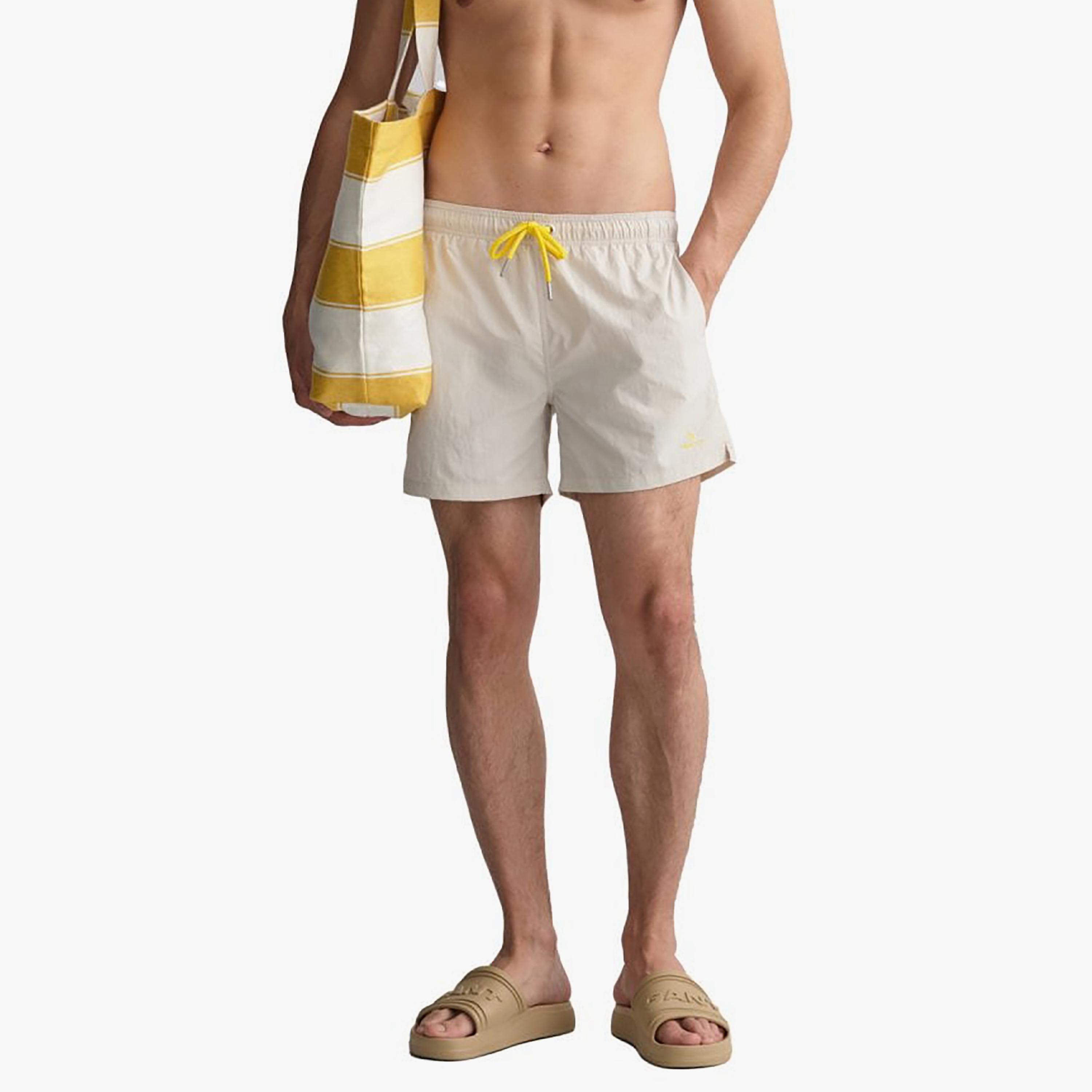 Gant Plain Low-Rise Drawstring Swim Shorts-sports-gear-swimming-men-image-1