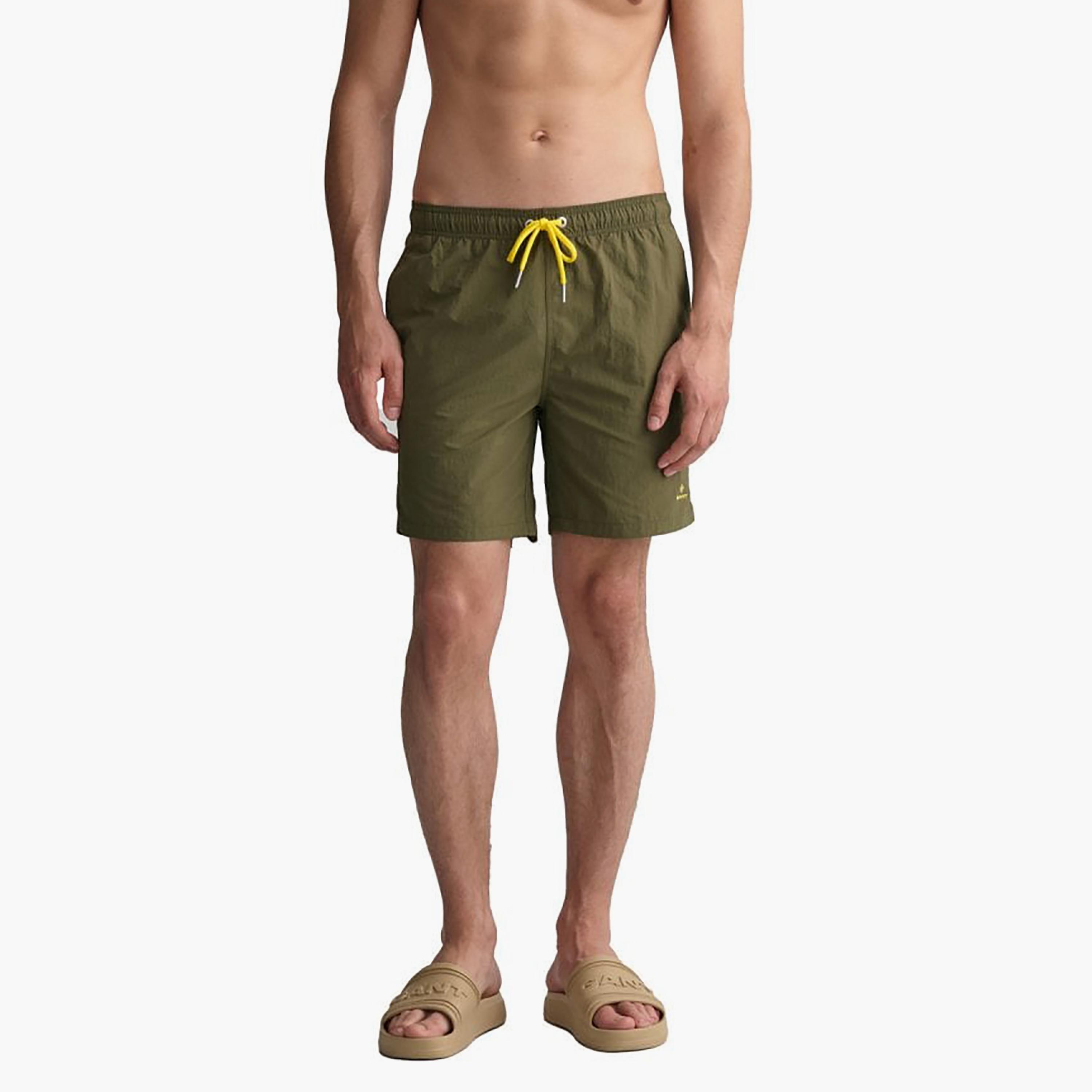 Gant Plain Low-Rise Drawstring Swim Shorts-sports-gear-swimming-men-image-1
