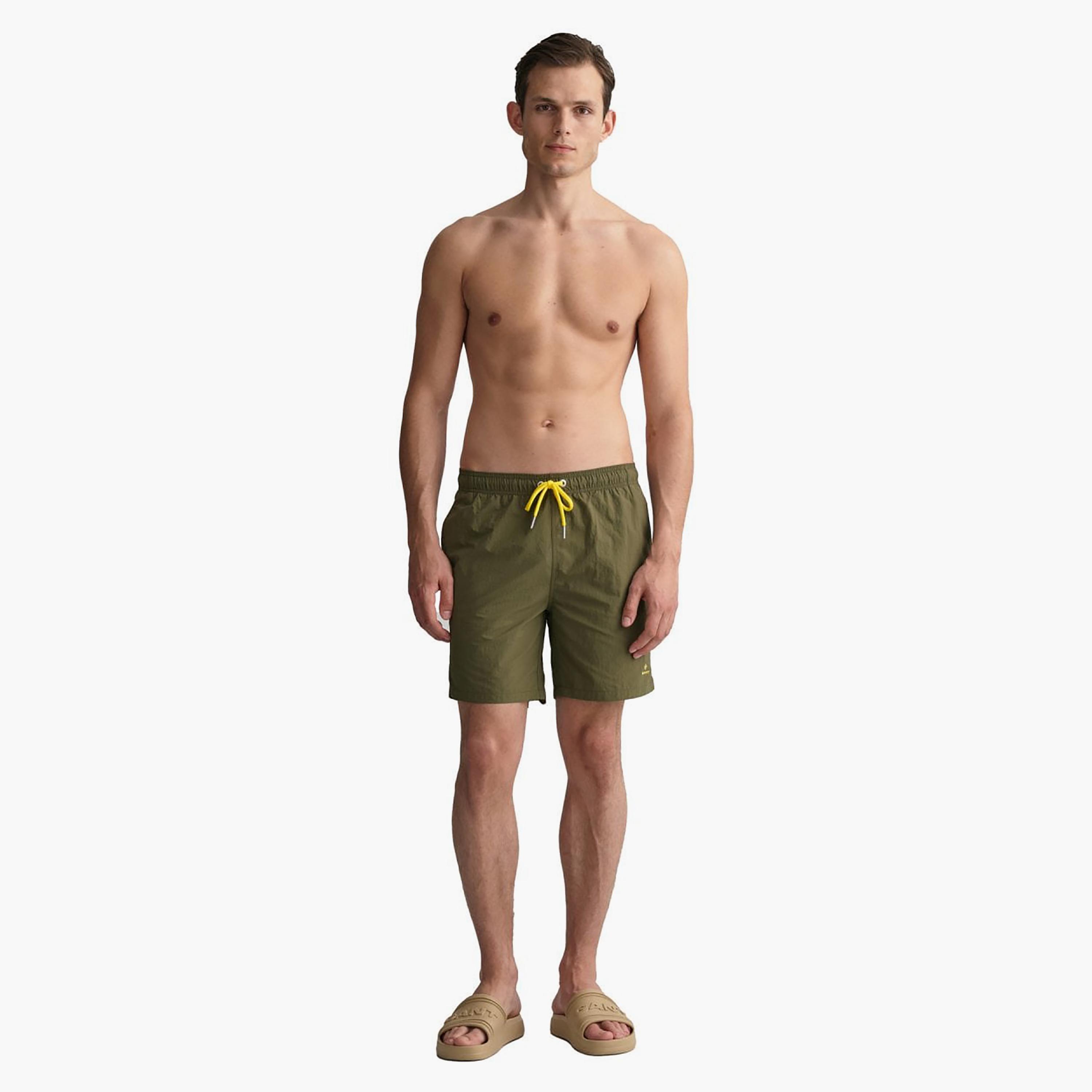 Gant Plain Low-Rise Drawstring Swim Shorts-sports-gear-swimming-men-image-2