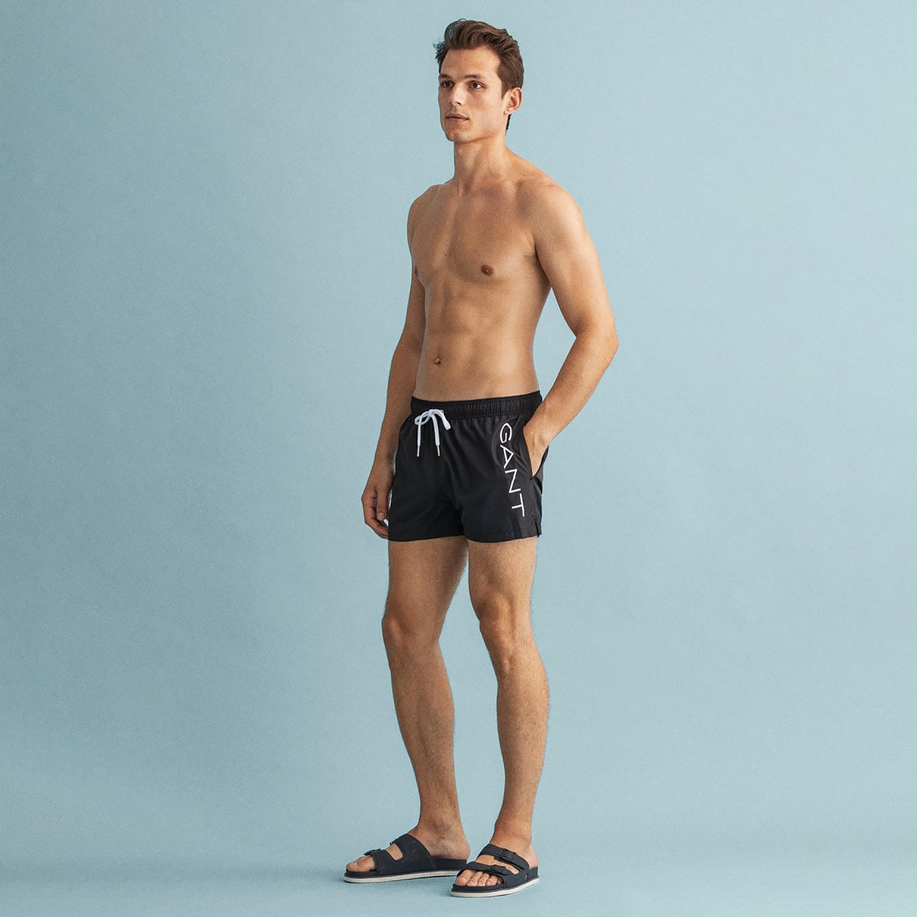 شورت سباحة برباط منخفض الارتفاع وطبعة شعار جانت-sports-gear-swimming-men-image-2