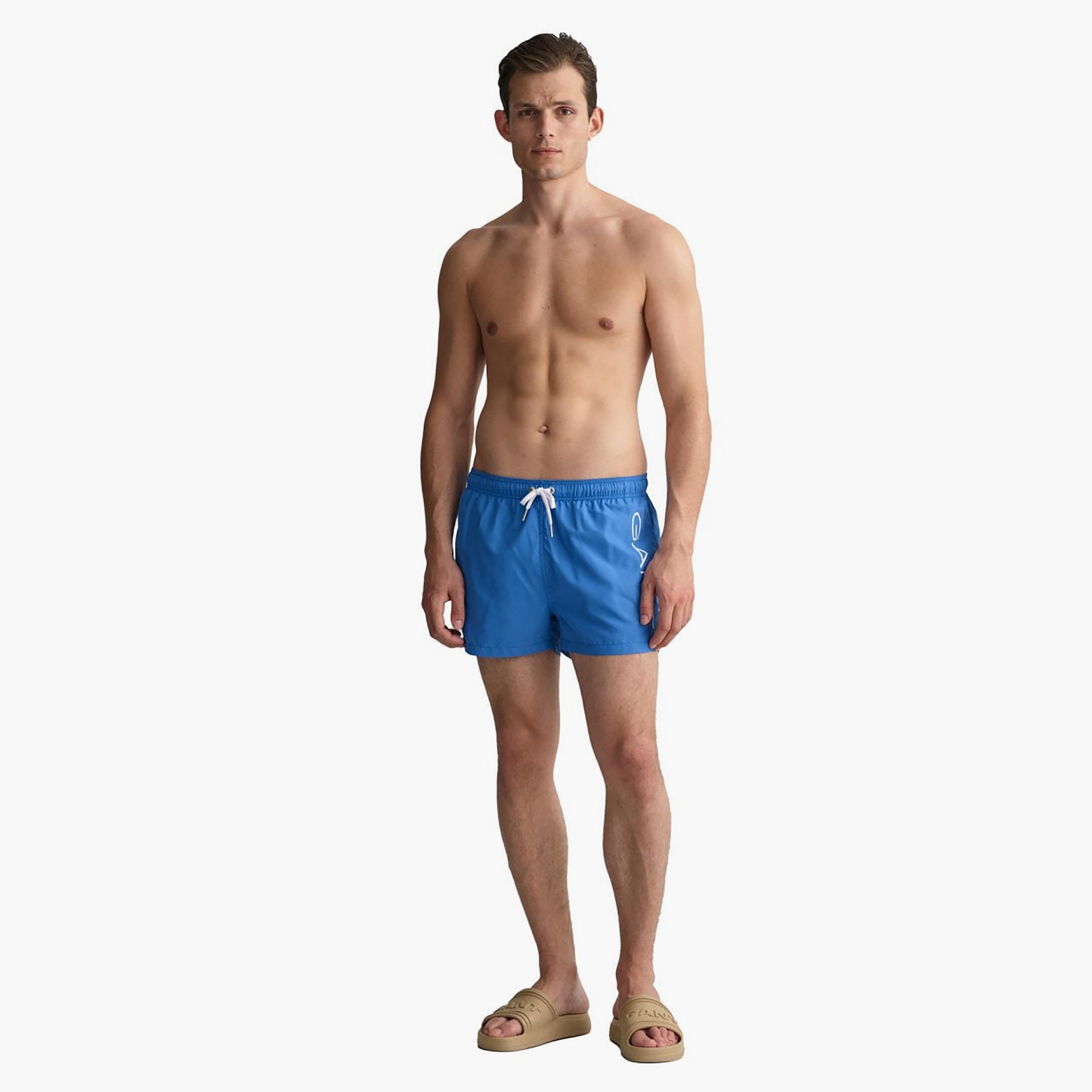 شورت سباحة برباط منخفض الارتفاع وطبعة شعار جانت-sports-gear-swimming-men-image-2