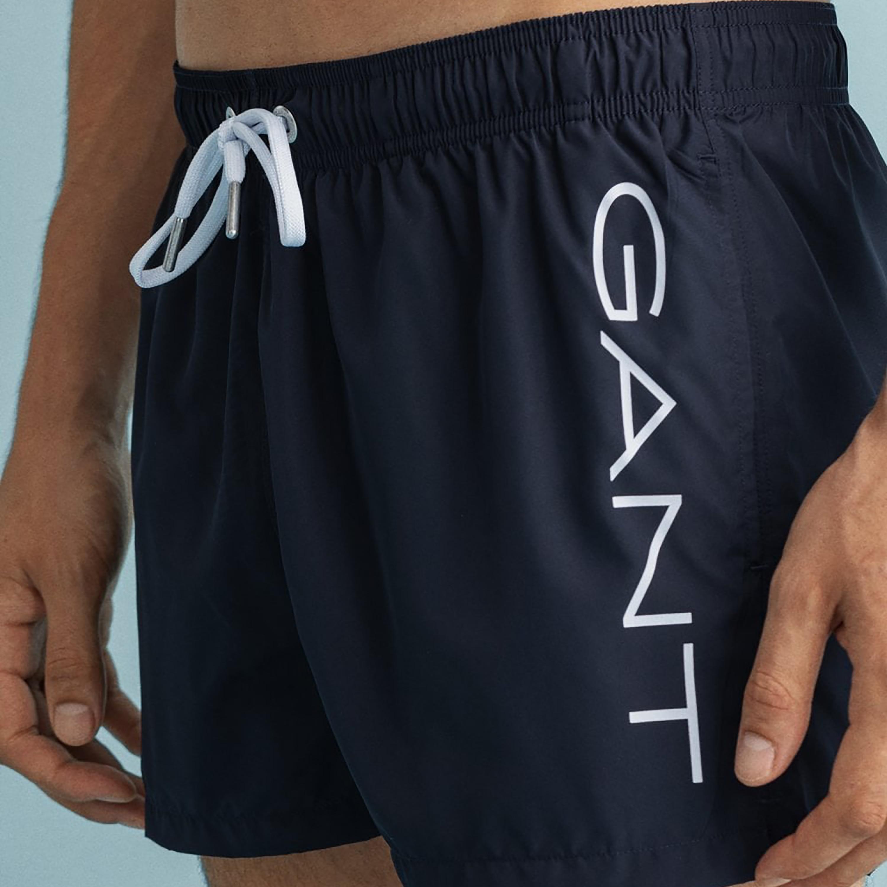 Gant Logo Print Low-Rise Drawstring Swim Shorts-sports-gear-swimming-men-image-3