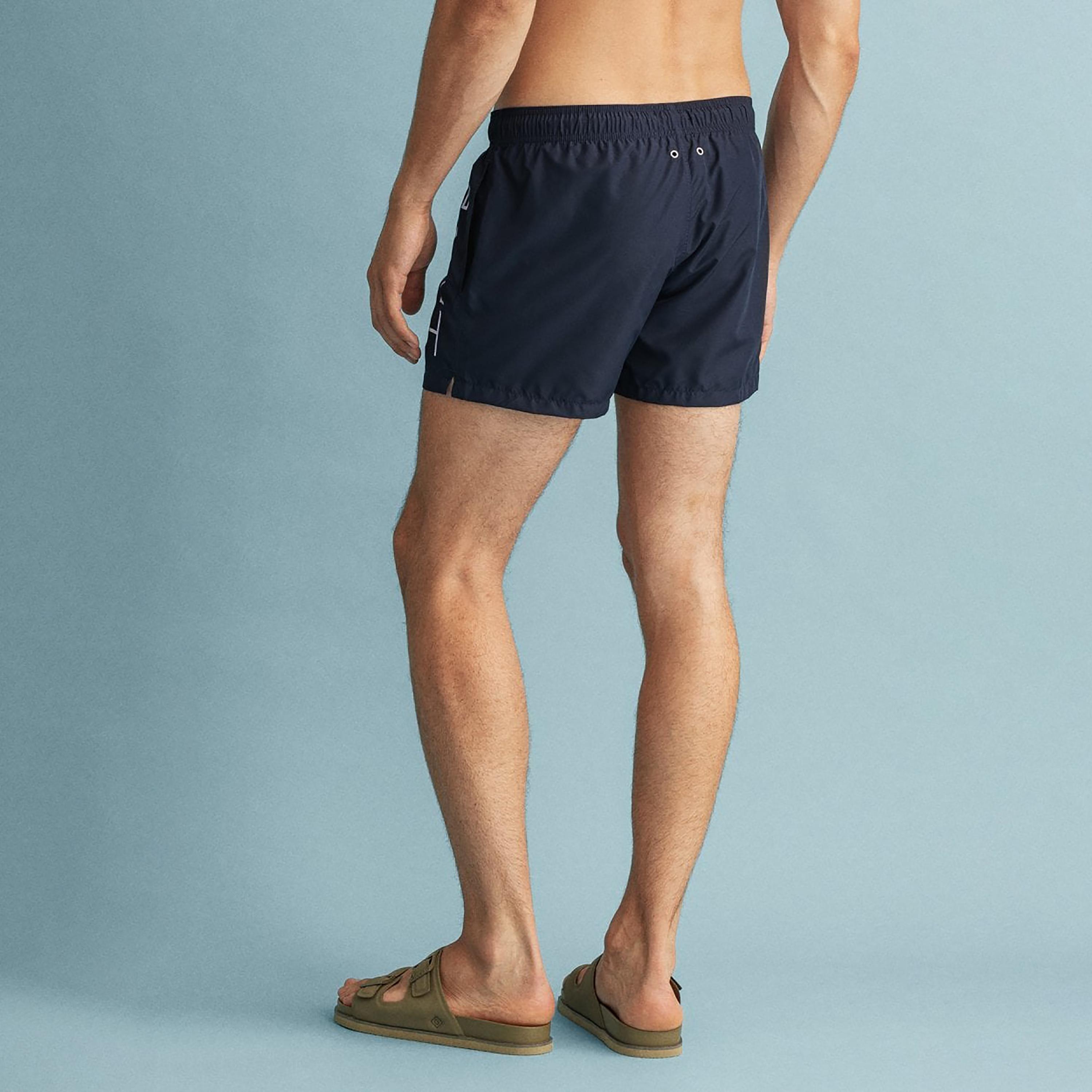Gant Logo Print Low-Rise Drawstring Swim Shorts-sports-gear-swimming-men-image-4