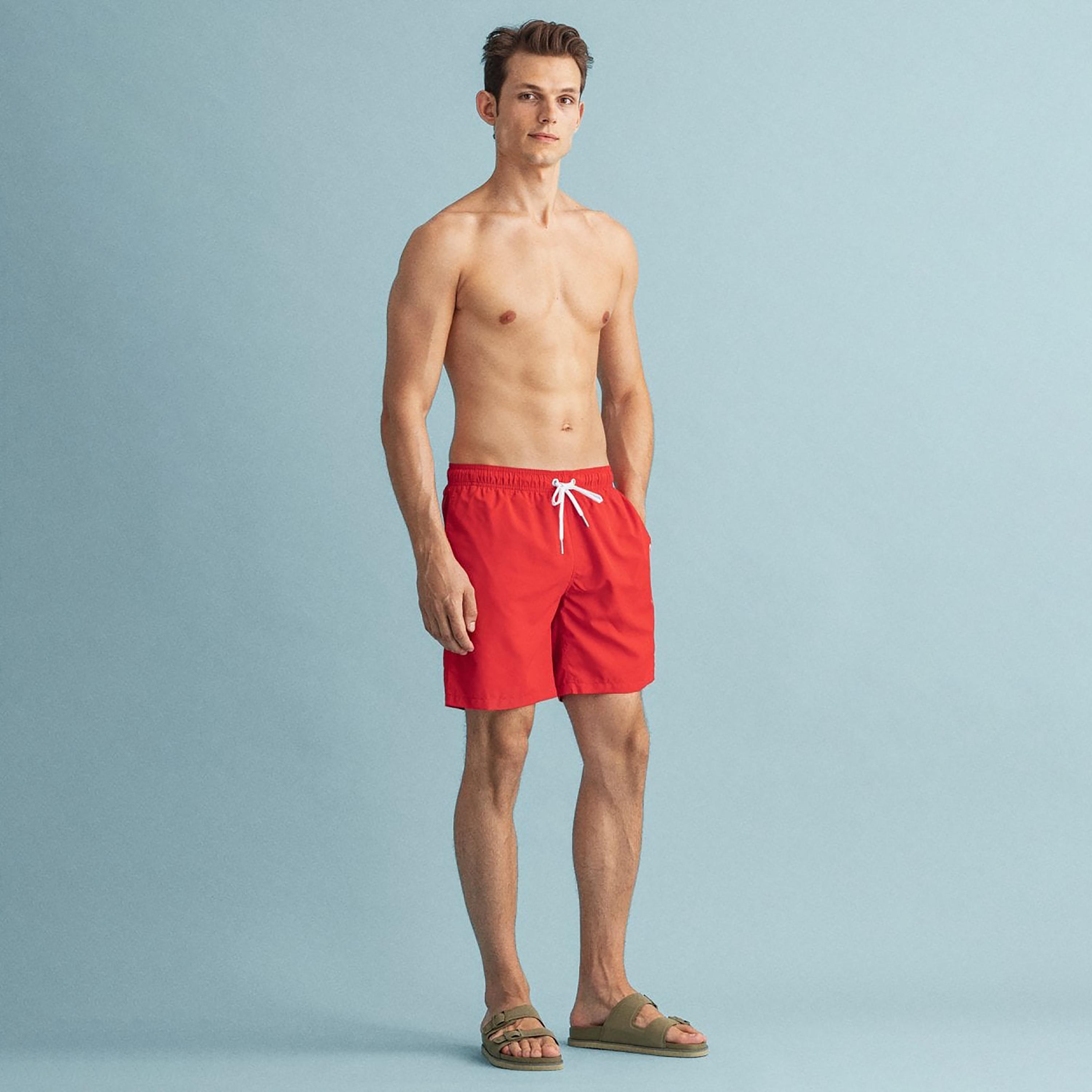 Gant Logo Print Low-Rise Drawstring Swim Shorts-sports-gear-swimming-men-image-2
