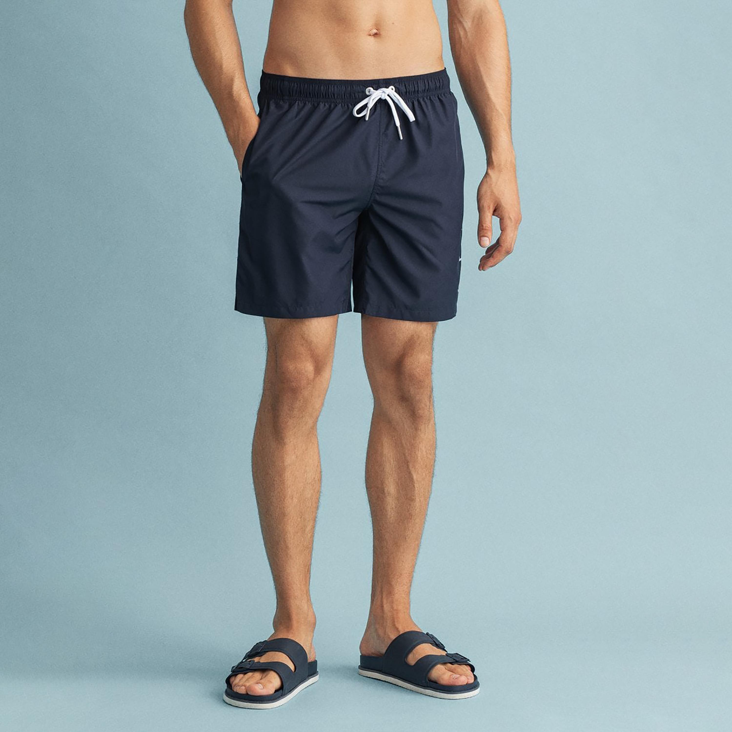 Gant Logo Print Low-Rise Drawstring Swim Shorts-sports-gear-swimming-men-image-1