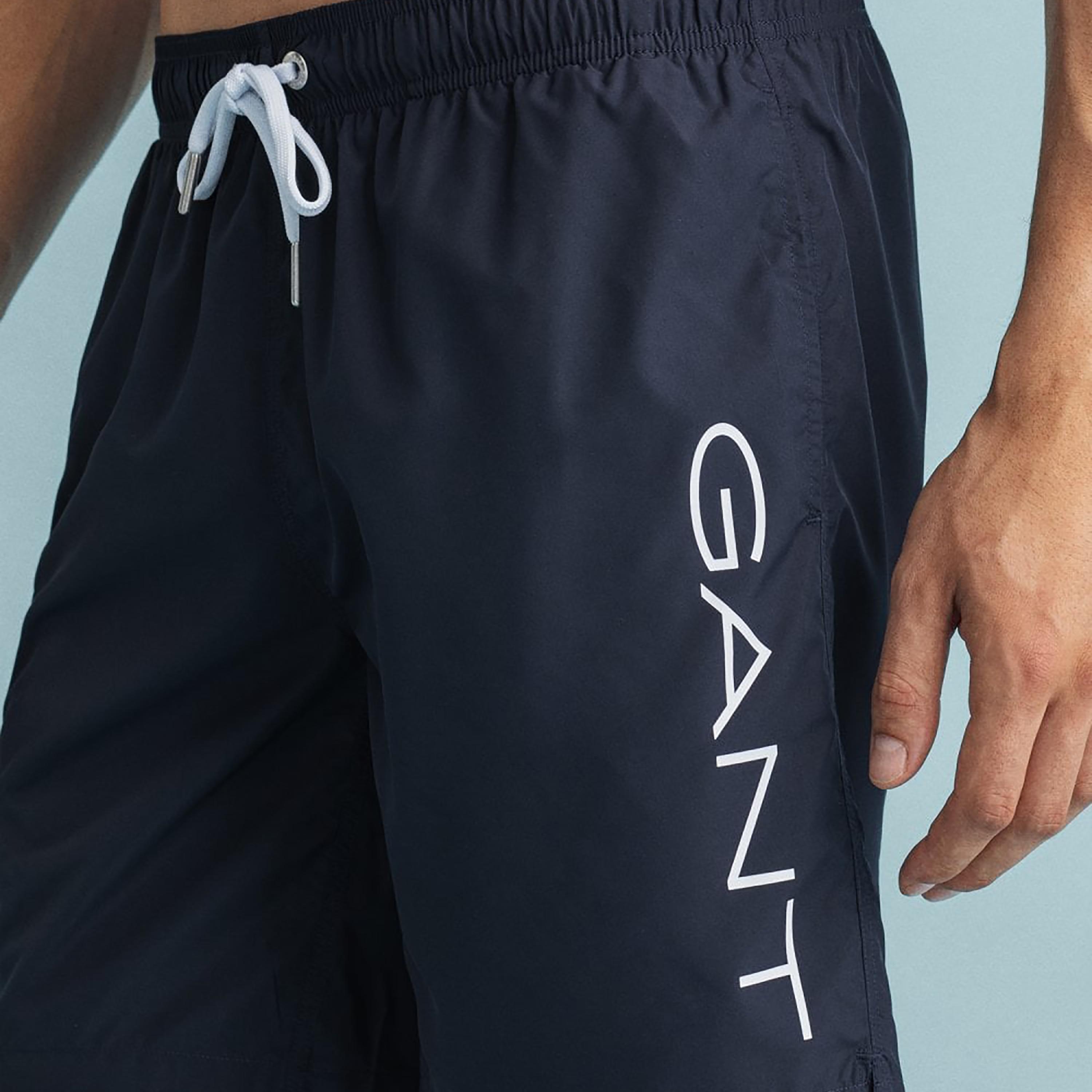 Gant Logo Print Low-Rise Drawstring Swim Shorts-sports-gear-swimming-men-image-3