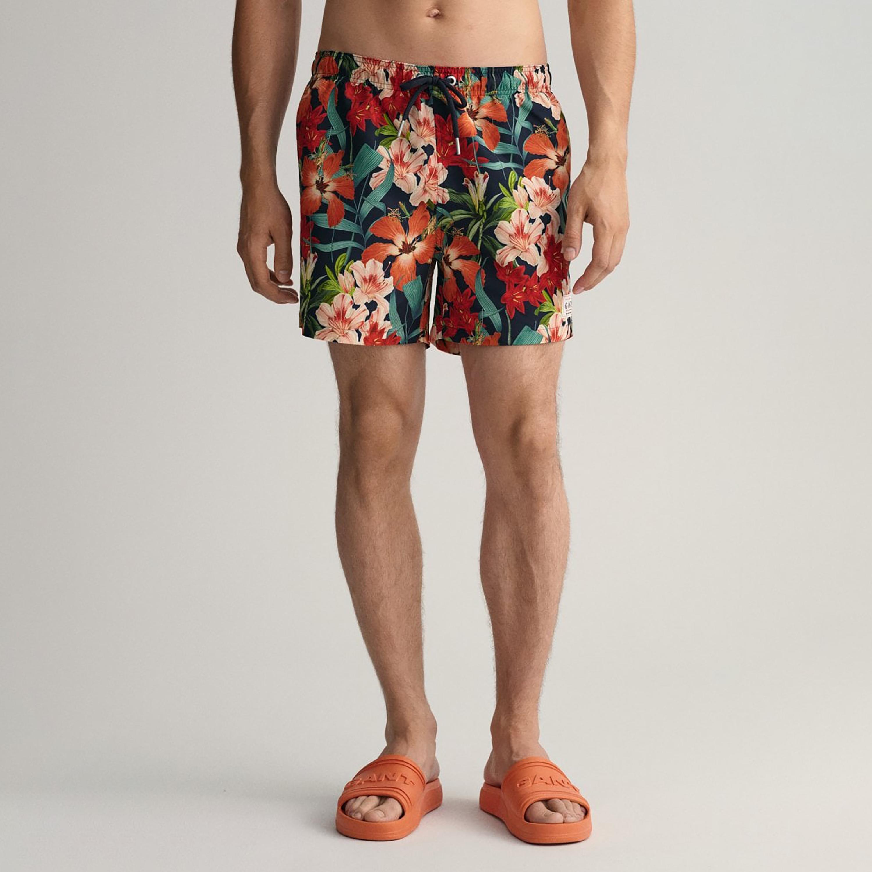 Gant Floral Low-Rise Drawstring Swim Shorts-sports-gear-swimming-men-image-1