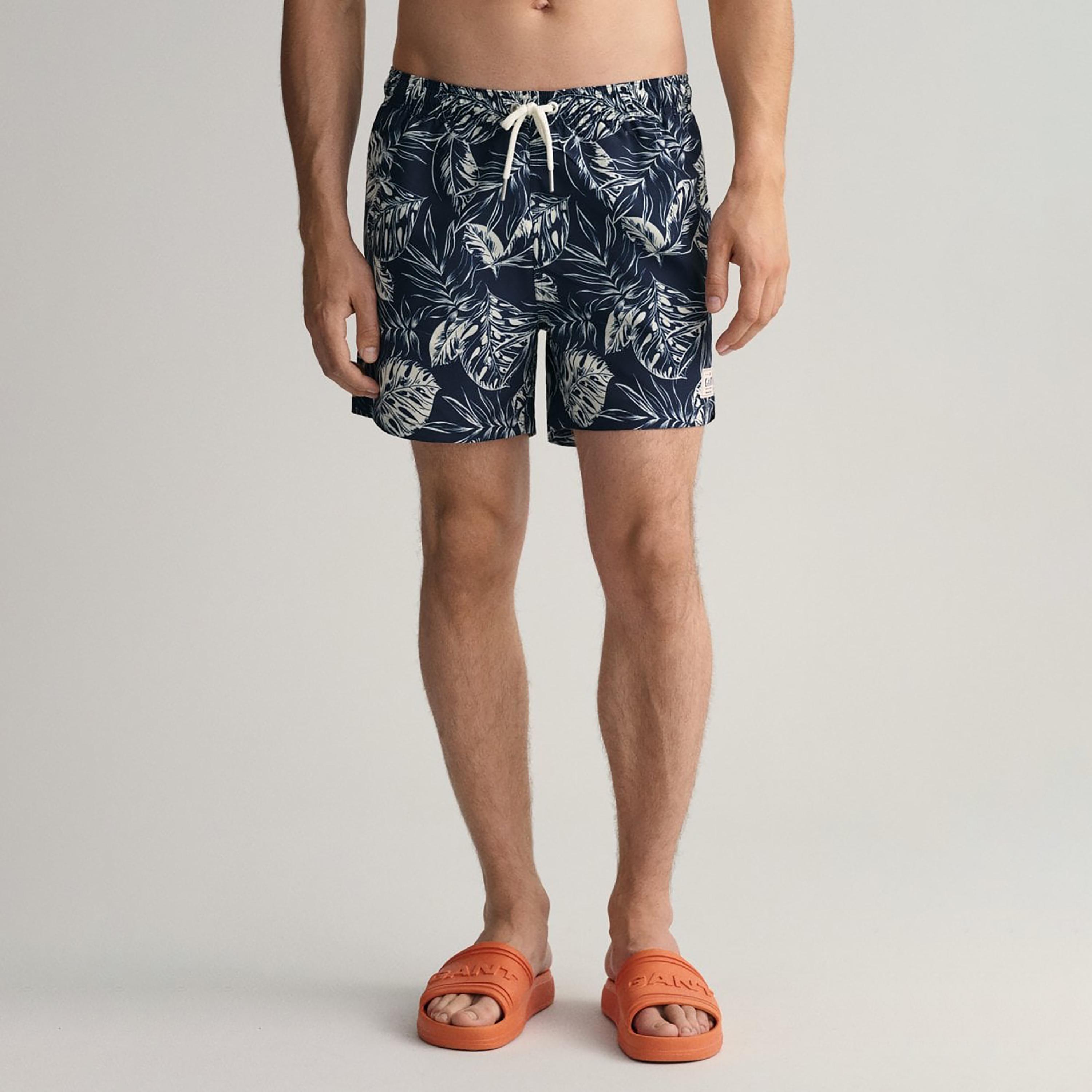 Gant Tropical Print Low-Rise Drawstring Swim Shorts-sports-gear-swimming-men-image-1