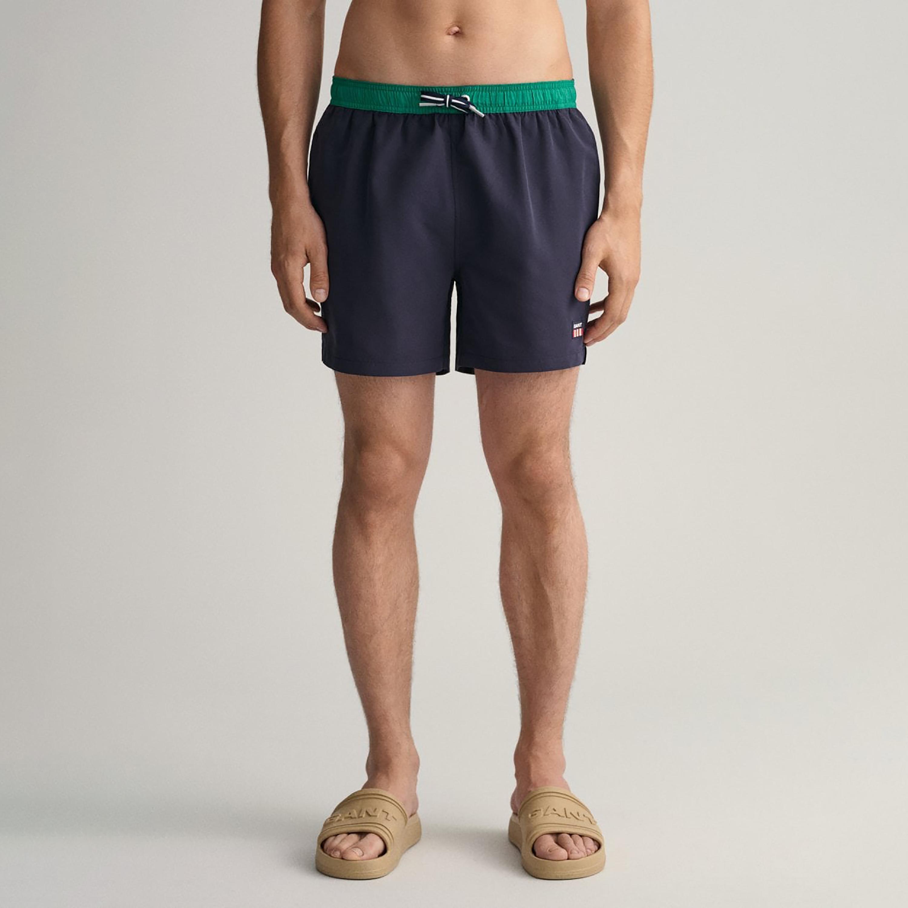 Gant Plain Low-Rise Drawstring Swim Shorts-sports-gear-swimming-men-image-1