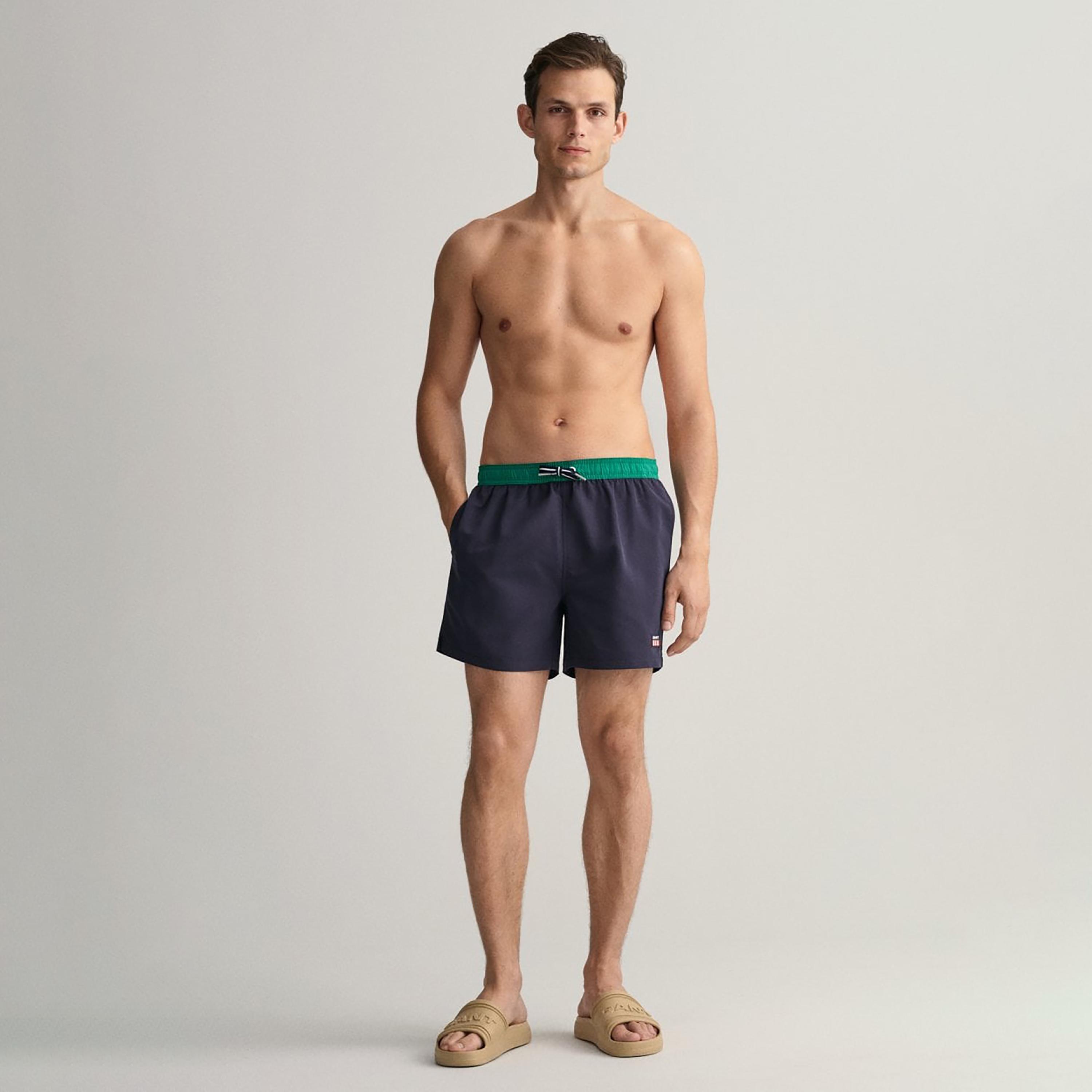 Gant Plain Low-Rise Drawstring Swim Shorts-sports-gear-swimming-men-image-2