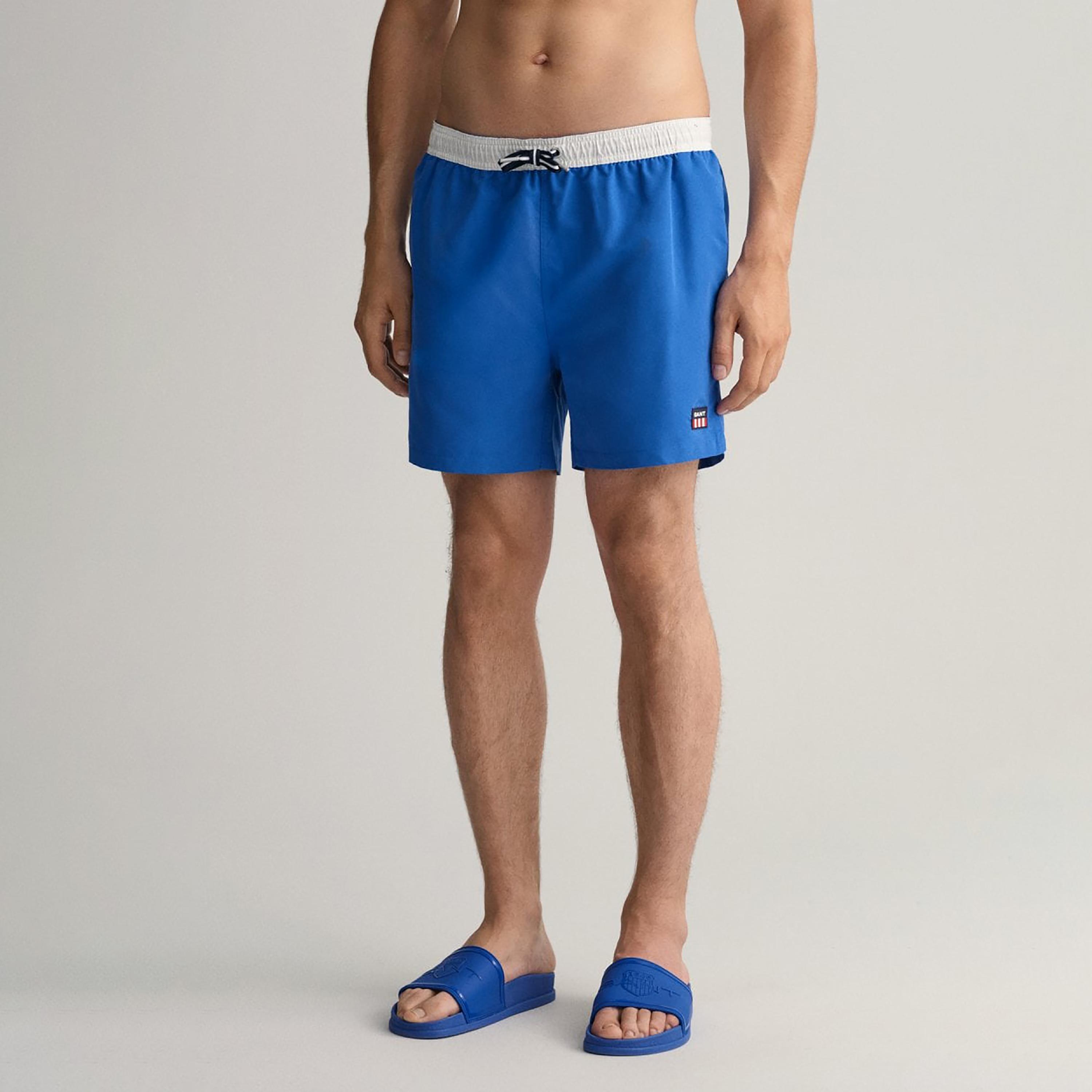 Gant Plain Low-Rise Drawstring Swim Shorts-sports-gear-swimming-men-image-1