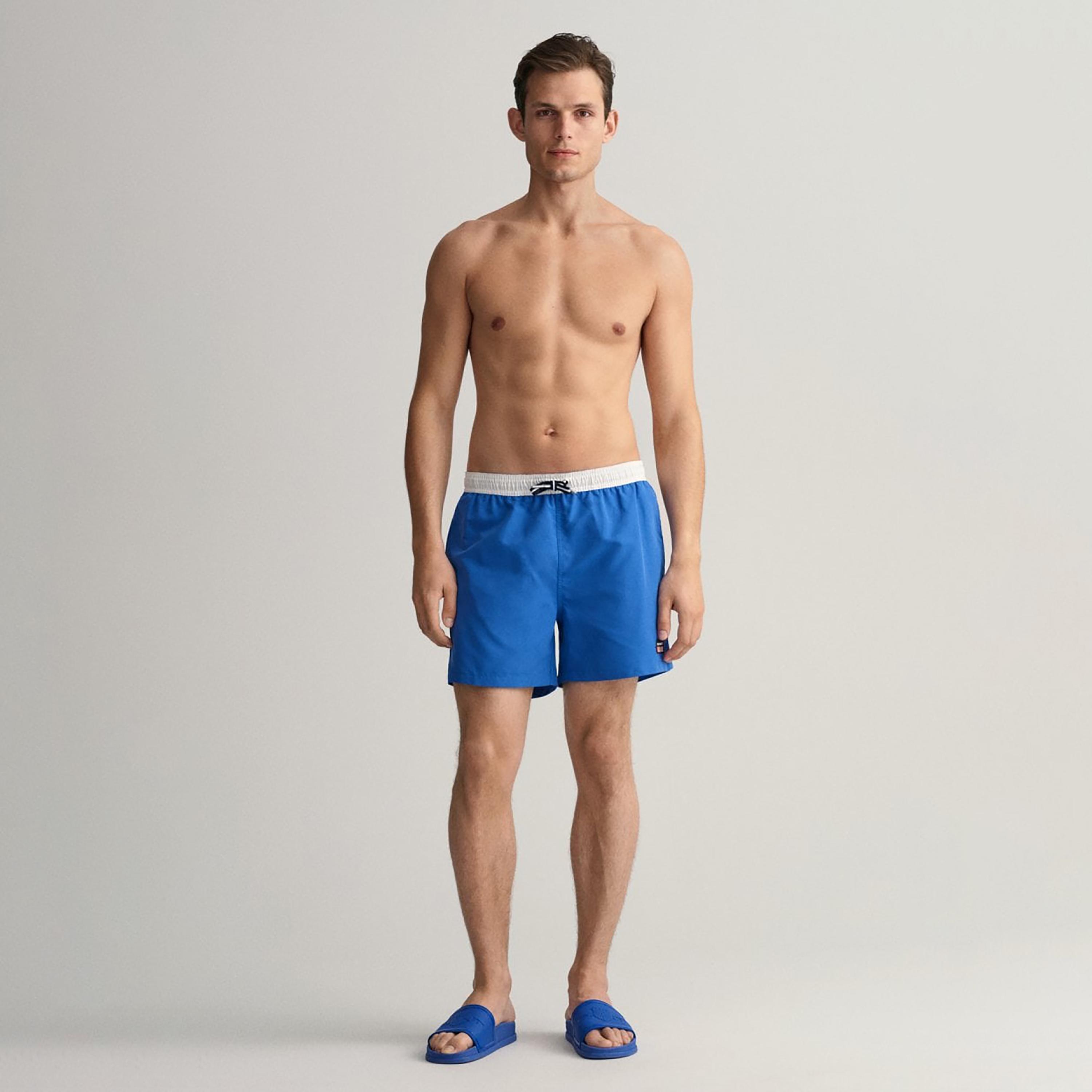 Gant Plain Low-Rise Drawstring Swim Shorts-sports-gear-swimming-men-image-2