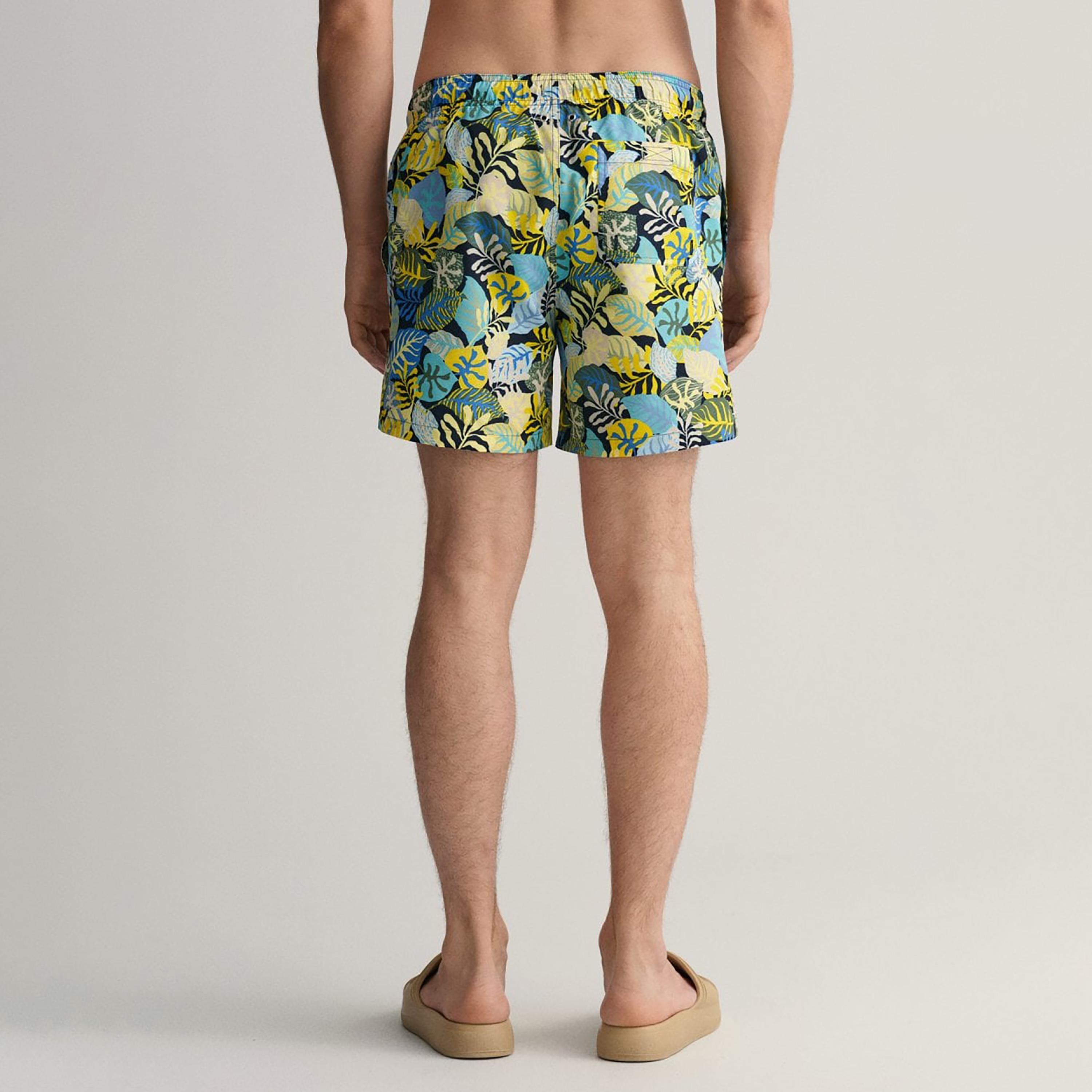 شورت سباحة برباط منخفض الارتفاع وطبعة استوائية من جانت-sports-gear-swimming-men-image-3